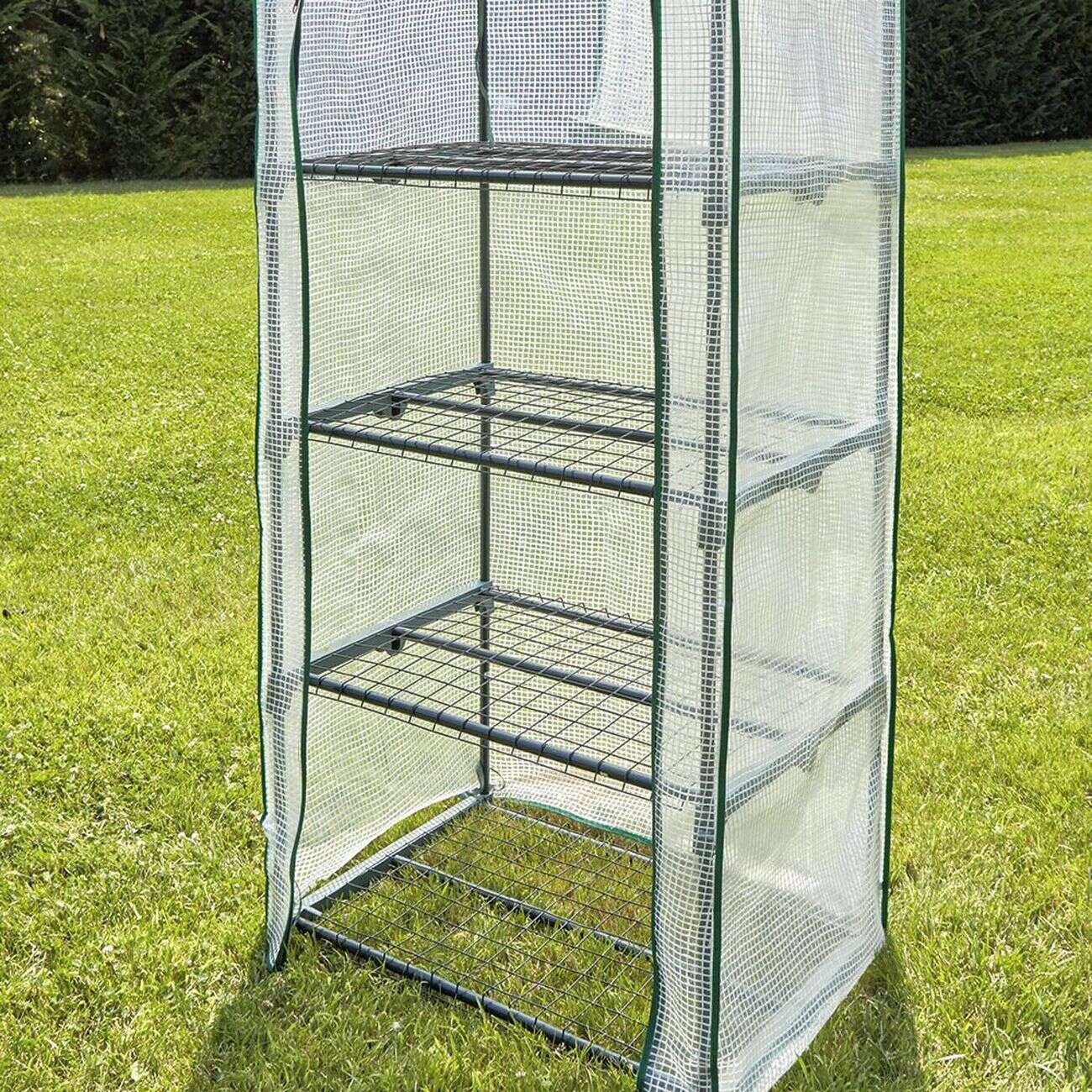 Serre 4 étages transparent et vert 69x49xH158cm 0,33m²