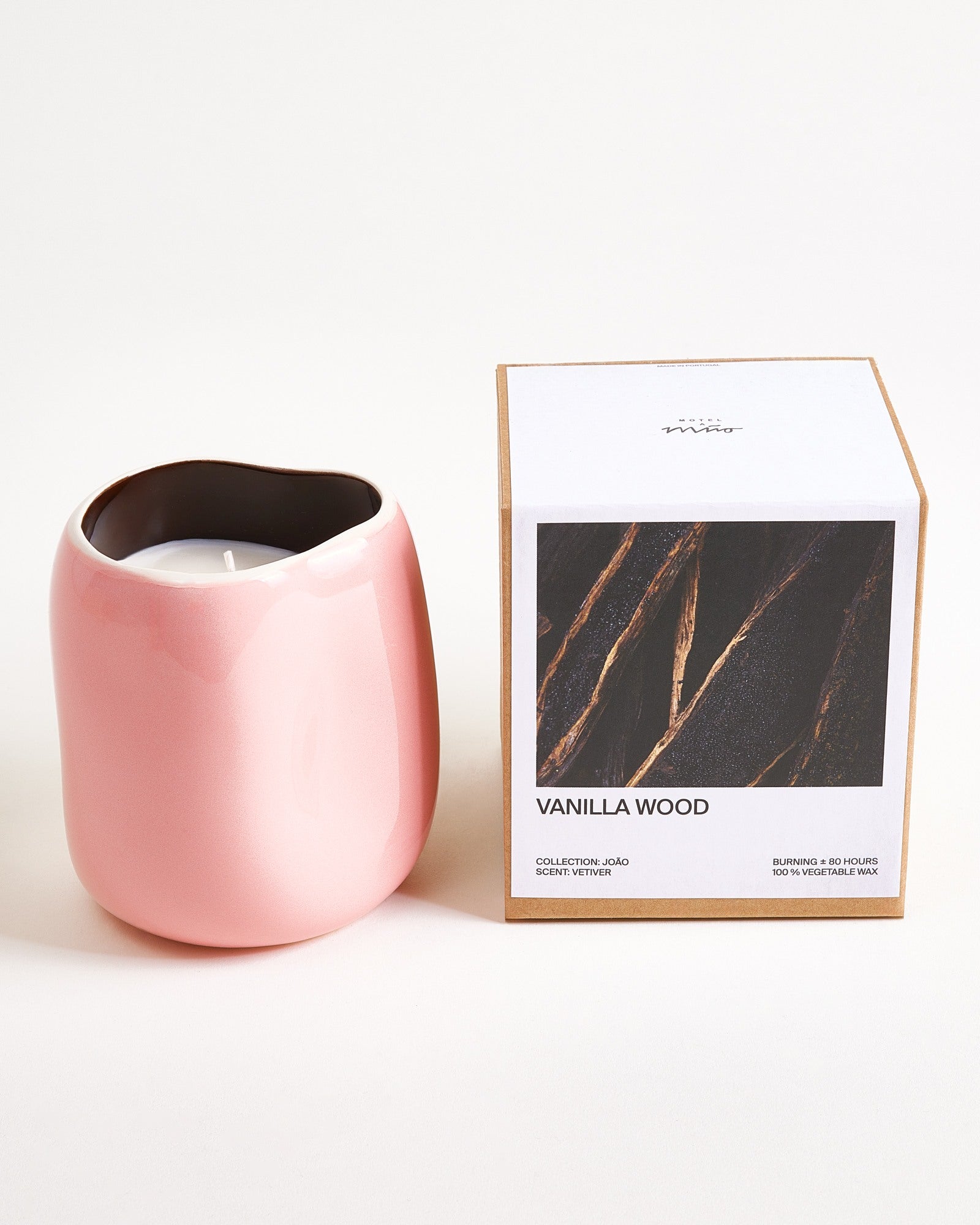 JOÃO - SCENTED CANDLE VANILLA WOOD PINK BROWN