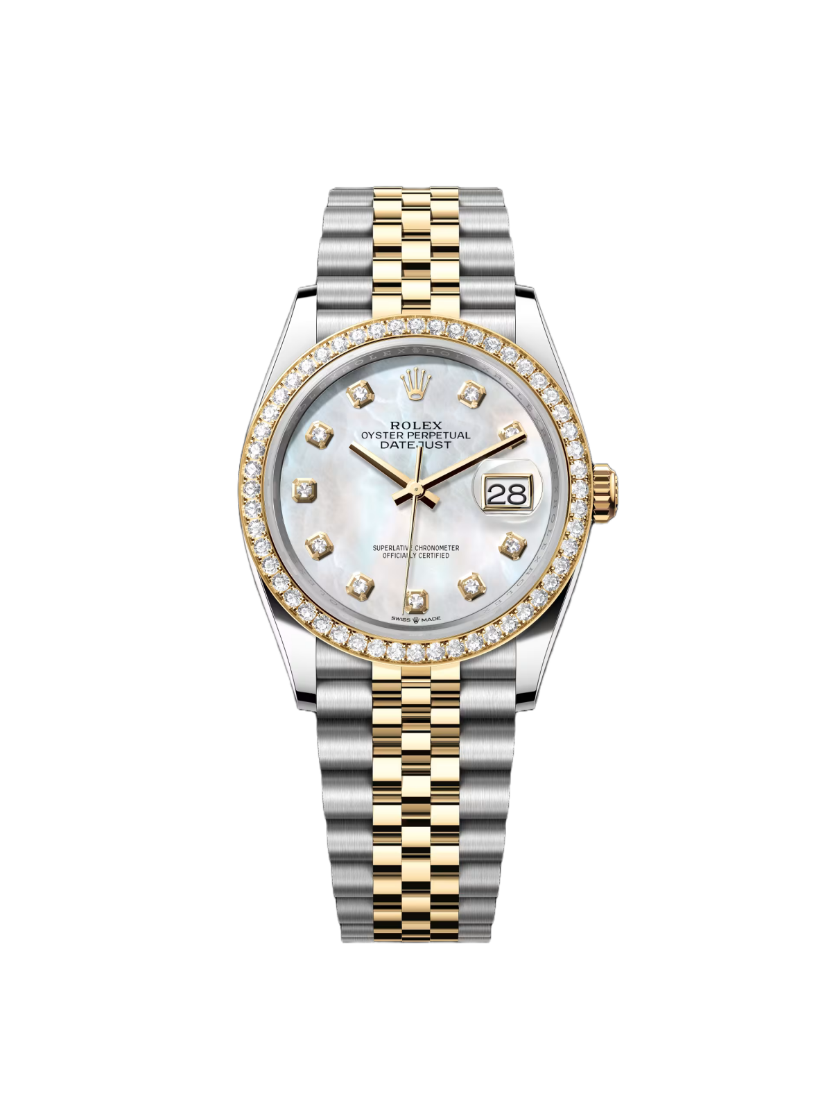 【Super Clone】RLX  Datejust 36mm 126283 White Mother-of-Pearl Dial Jubilee Bracelet Watch