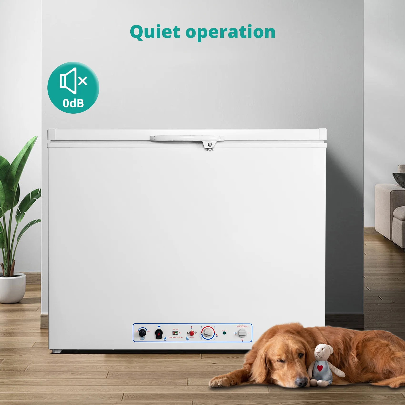 7 Cu ft Propane Chest Freezer, LPG/110V 2 Way Freezer Off Grid Lock and Top Door for Outdoor White - Image 10