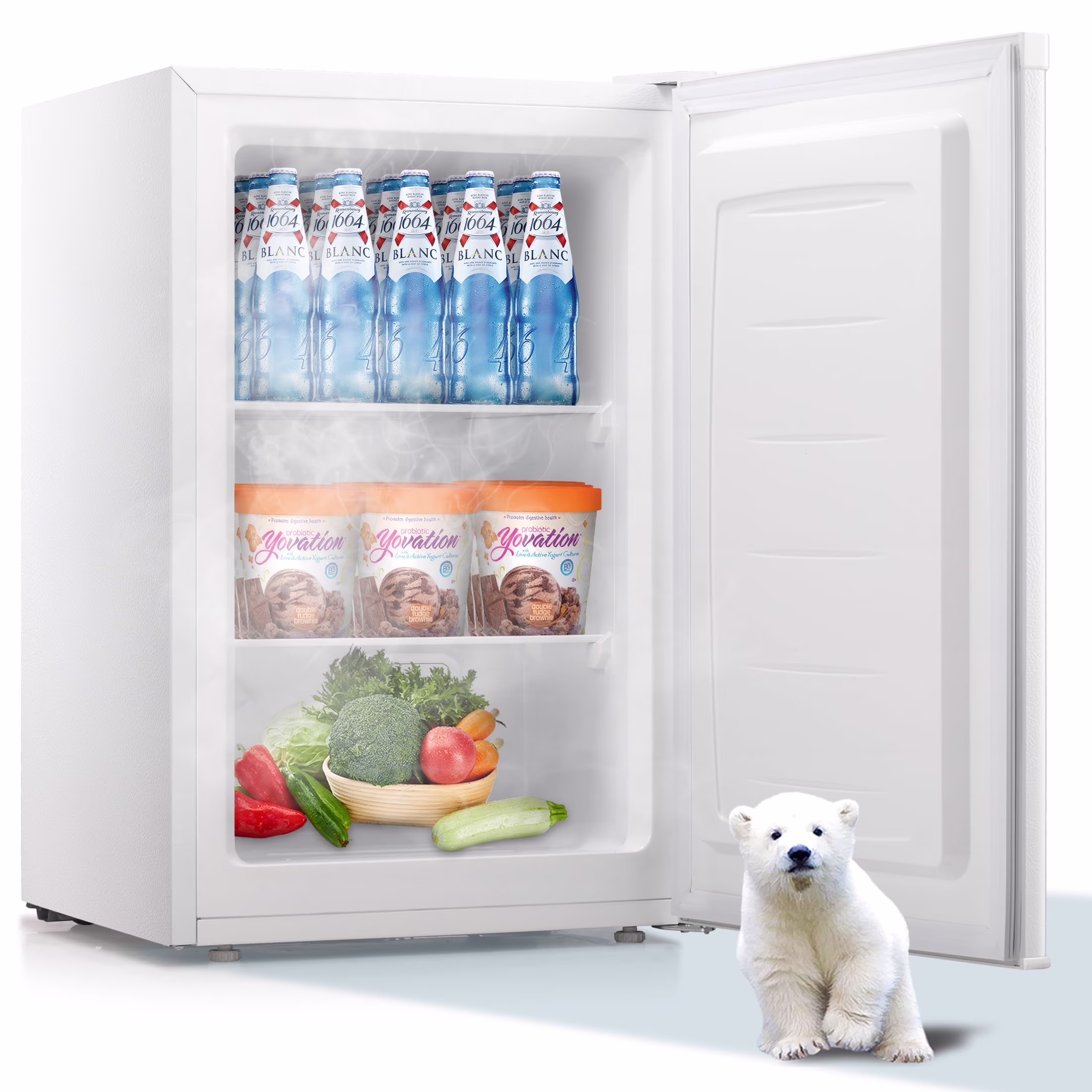 Upright Freezer, Energy Saving 3.0 Cu.ft Single Door Compact Upright Freezer with Reversible Door(Black)(Black) - Image 3