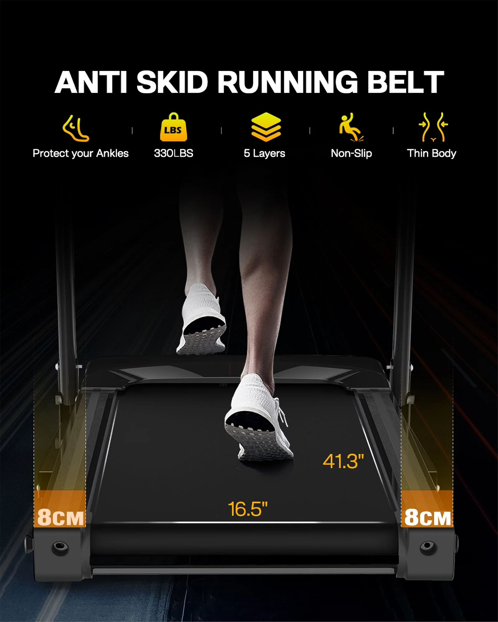 BTMWAY Foldable Treadmills for Home Clearance, Portable Treadmills Small Space Foldable, Running Treadmill with Handles, Walking Pad Treadmill with 330 lb Capacity, 3.5HP Walking Pad with Incline