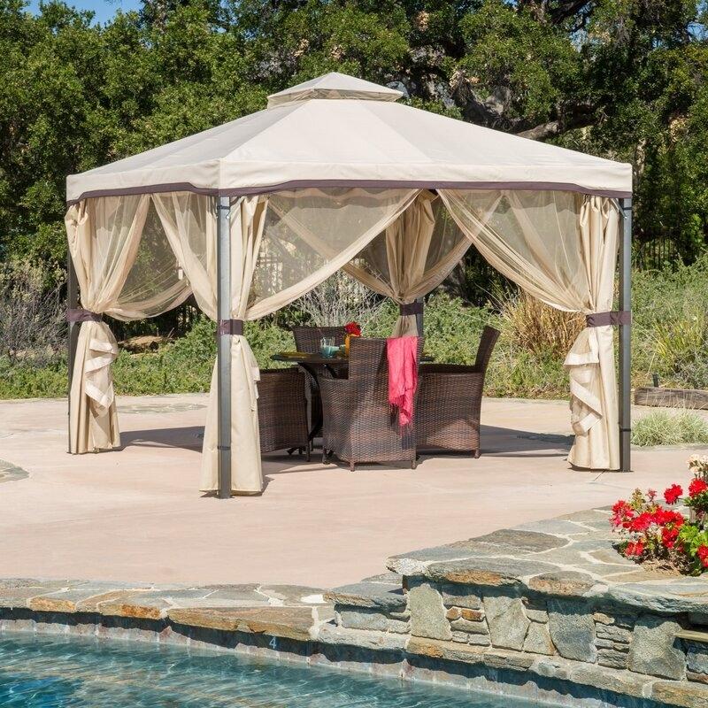 Gazebo de patio en métal Franz, 3 m x 3 m