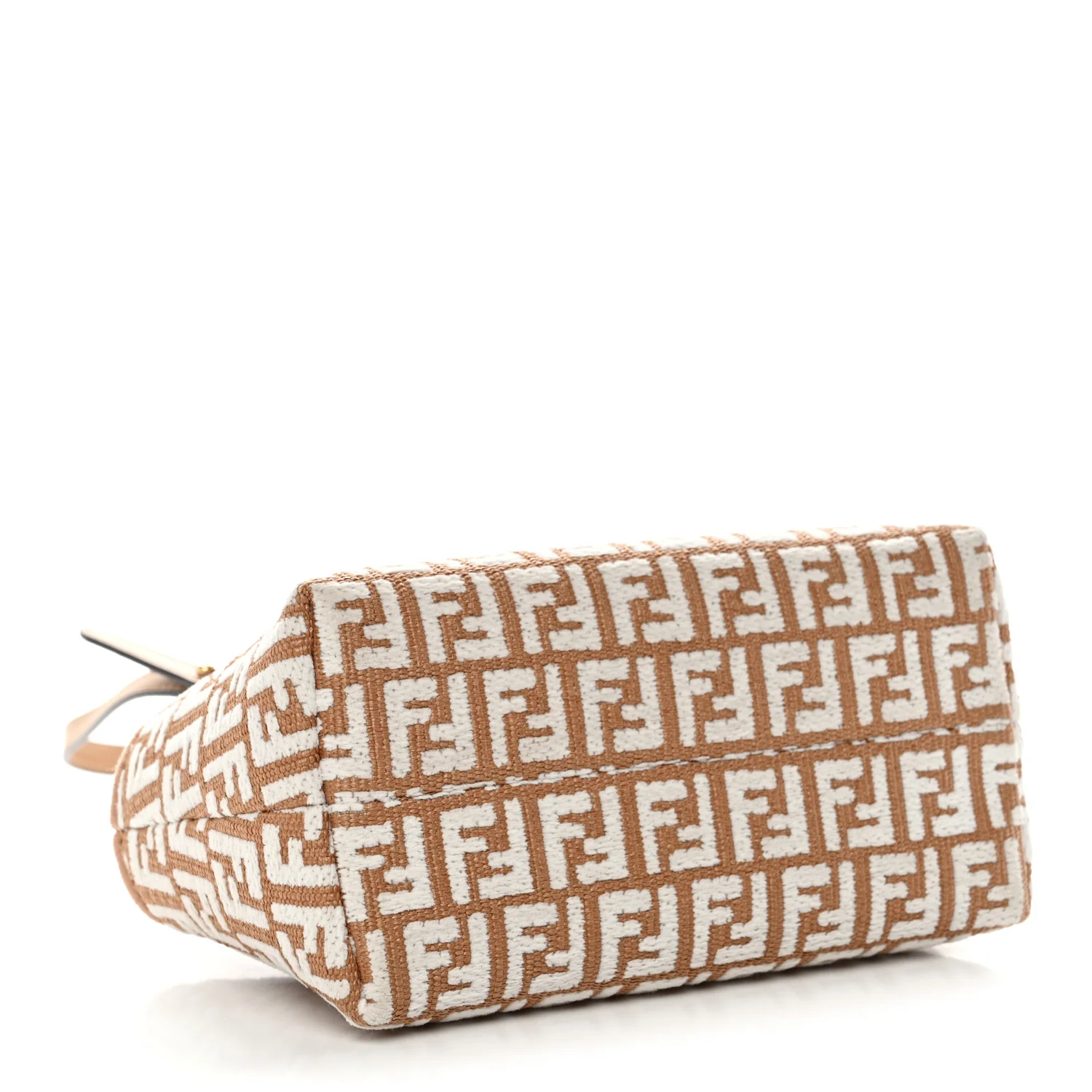 Raffia Chenille Vitello King Plexiglass Micro FF Mini By The Way Top Handle Boston Bag Naturale White