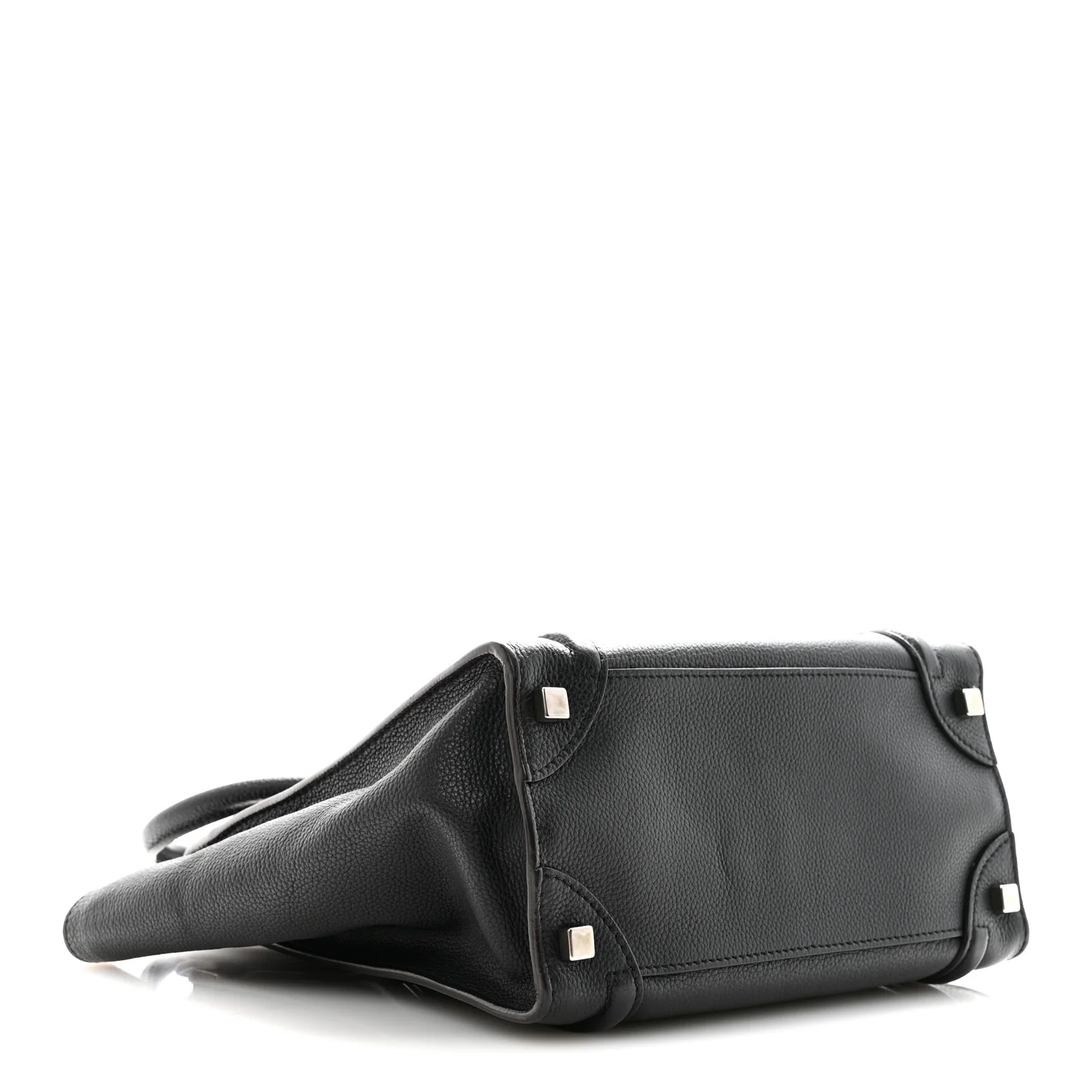 Drummed Calfskin Micro Luggage Black