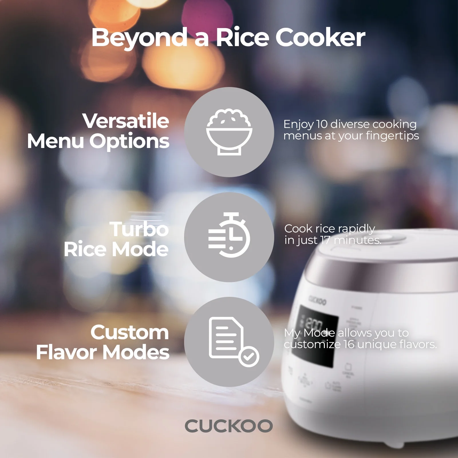 Cuckoo CRP - P1009SW 10 - Cup (Uncooked) Heating Pressure Rice Cooker & Warmer with Nonstick Inner Pot