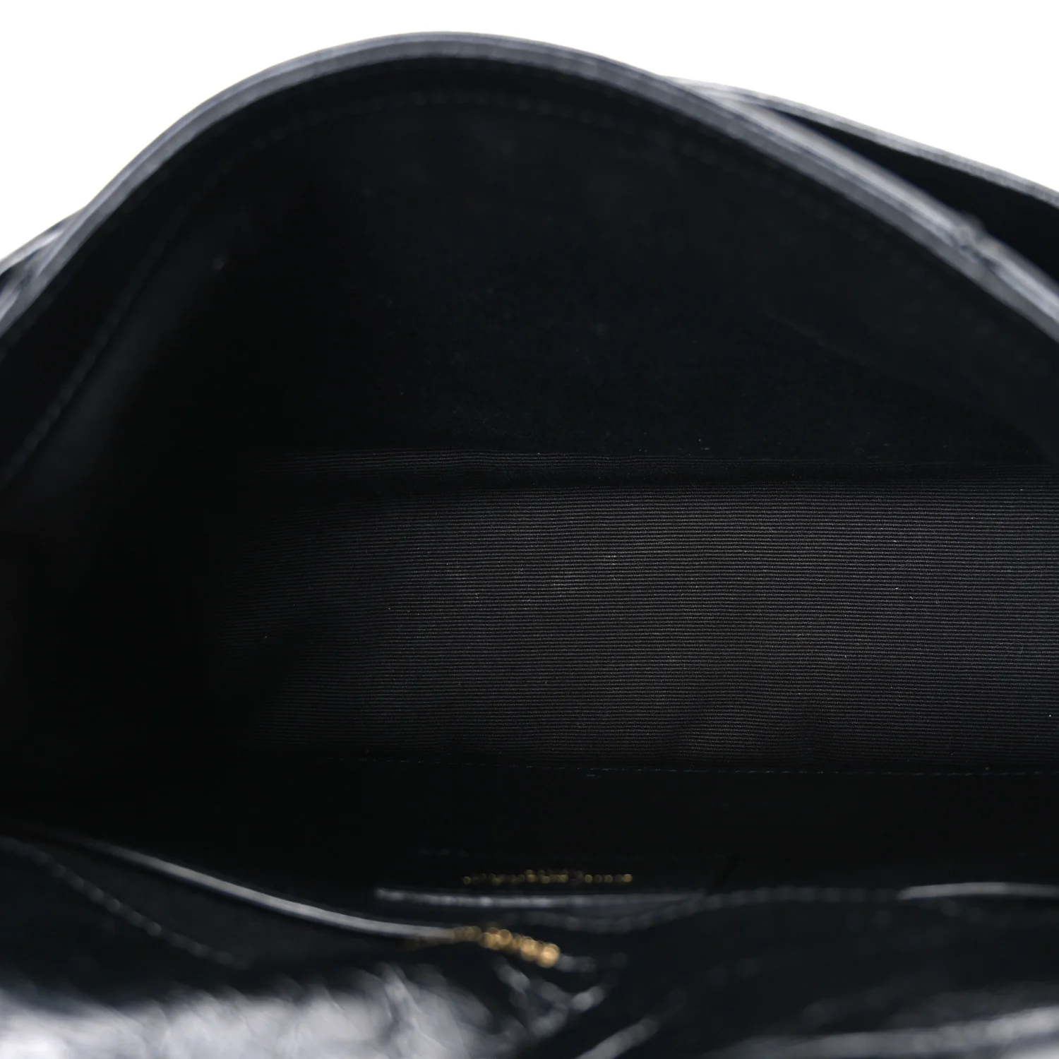 Crinkled Calfskin Matelasse Monogram Baby Niki Chain Satchel Black