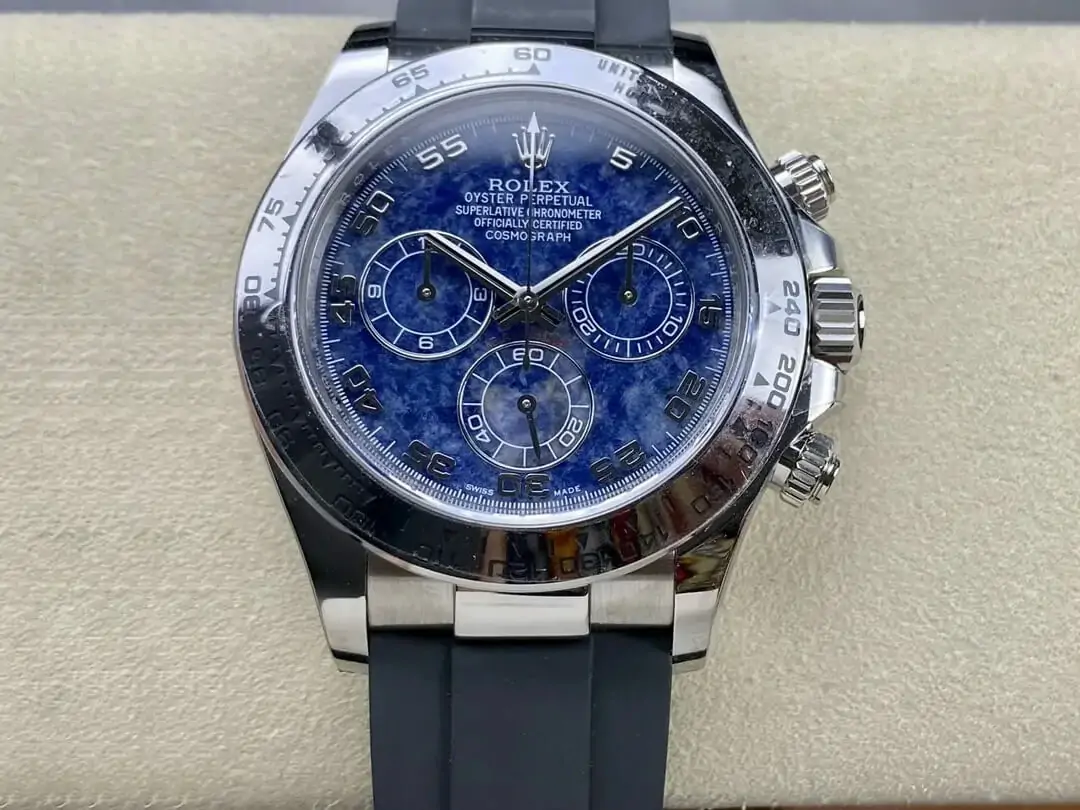 Rolex Cosmograph Daytona Clean Factory Sodalite Blue Dial Black Strap