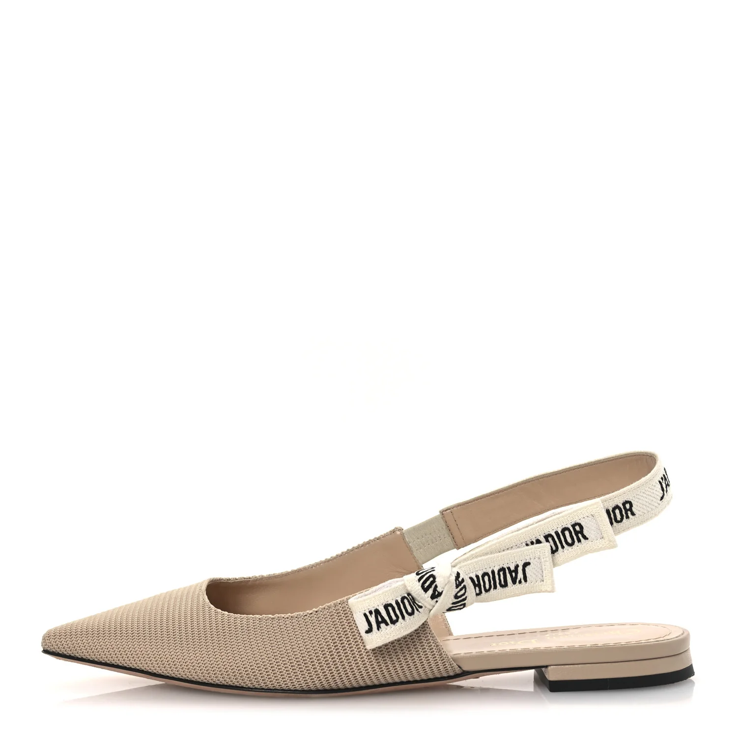 Technical Canvas Ribbon J'Adior Slingback Ballet Flats 38.5 Powder Nude
