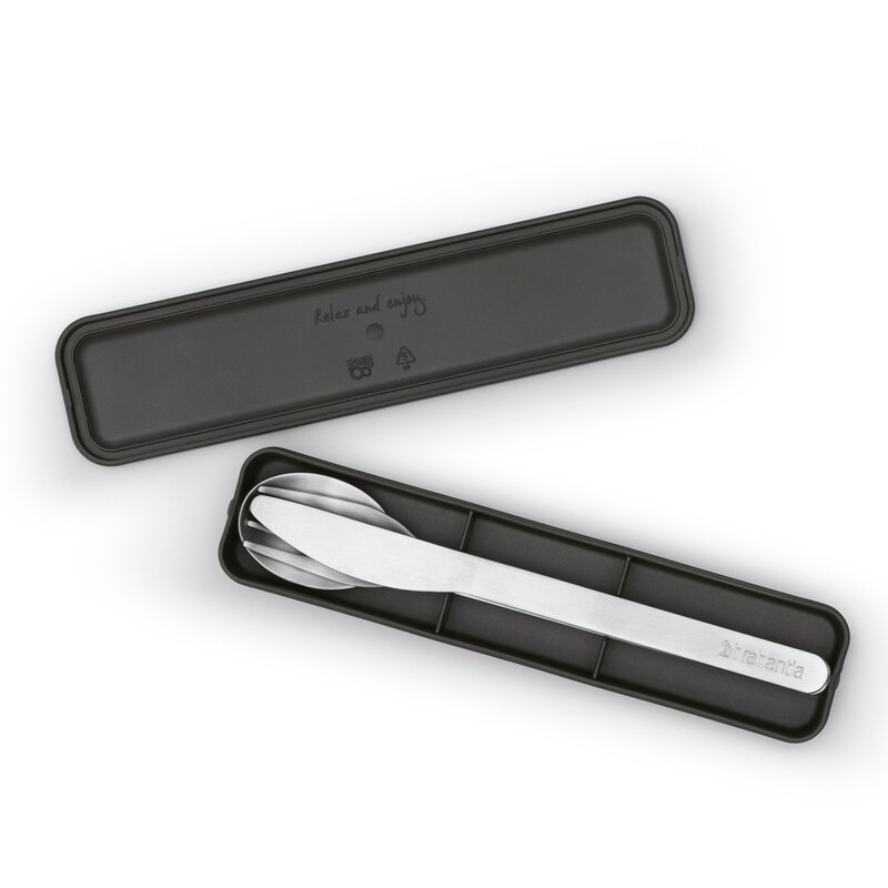 Make & Take bestikksett med etui 3 deler stål/mørk grå