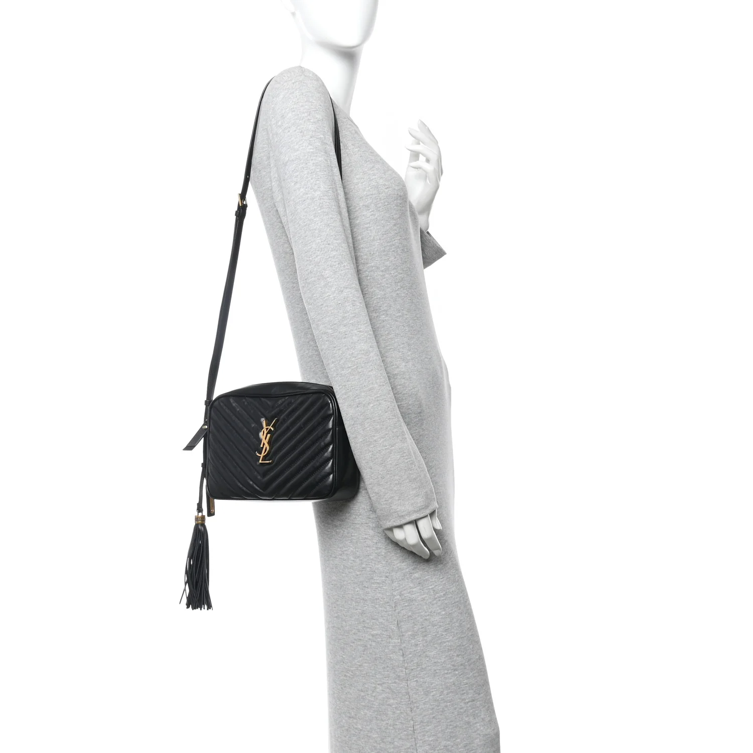 Calfskin Matelasse Monogram Lou Camera Bag Black