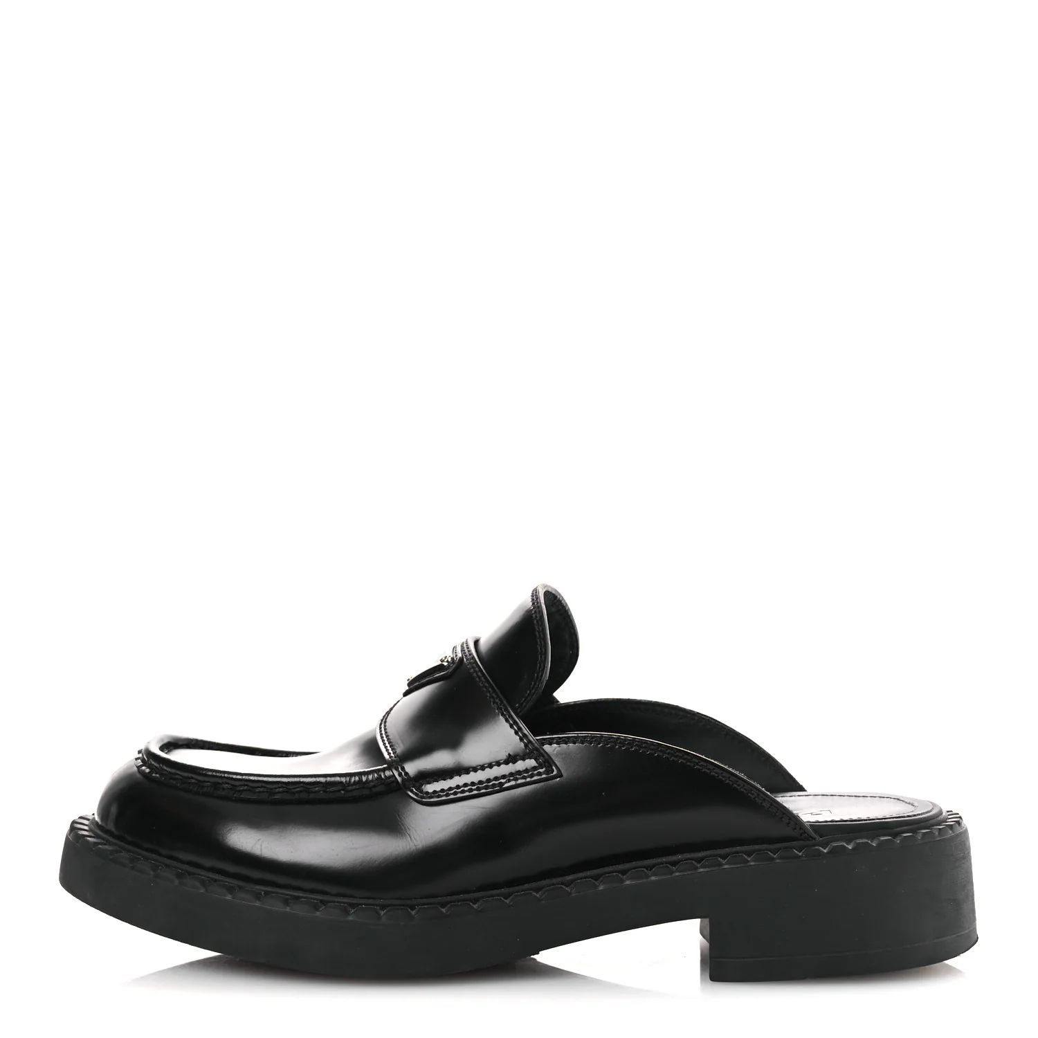 Spazzolato Triangle 40mm Loafer Mules 37 Black