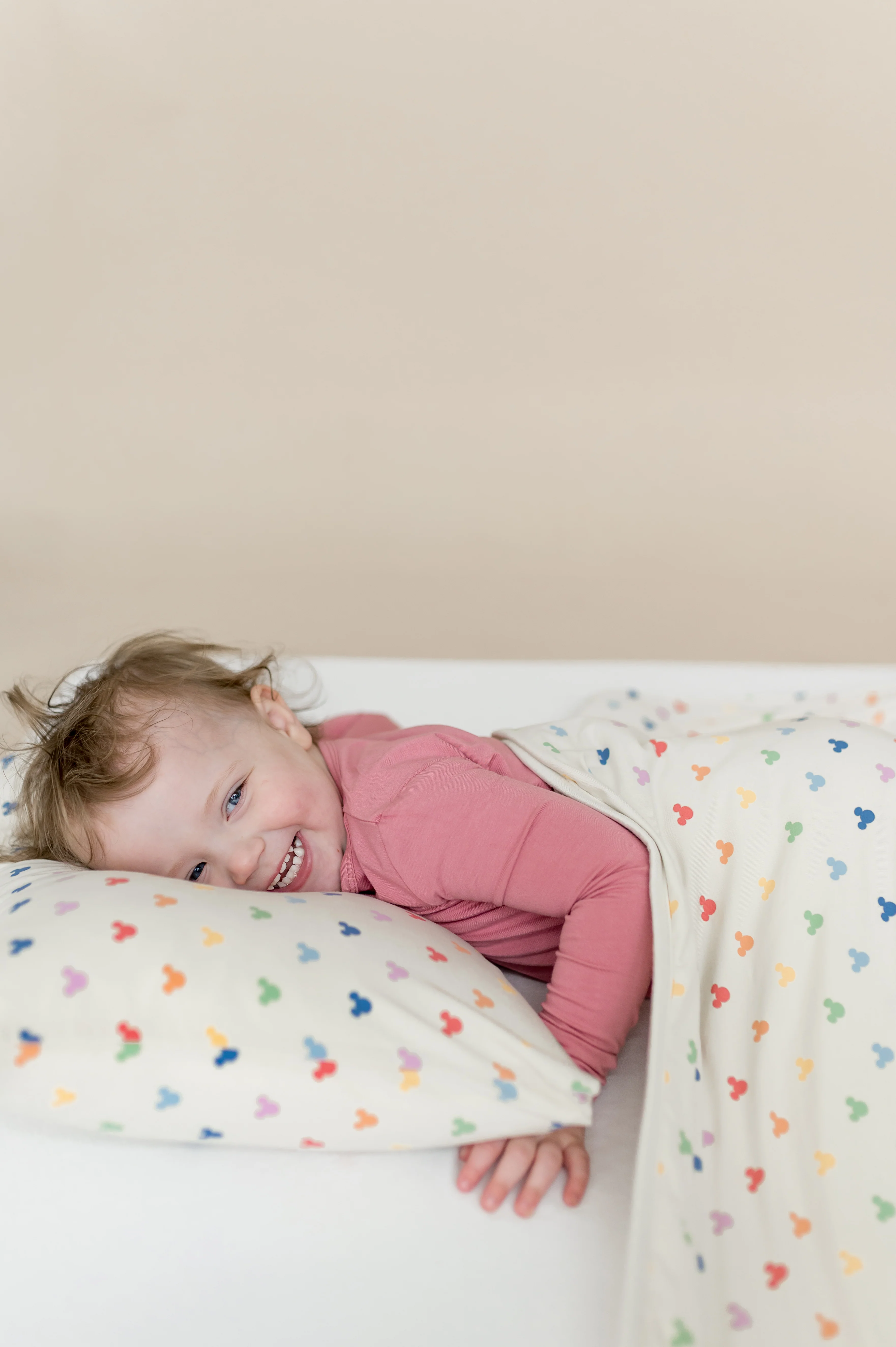 Toddler Pillowcase in Pastel Mickey Mouse
