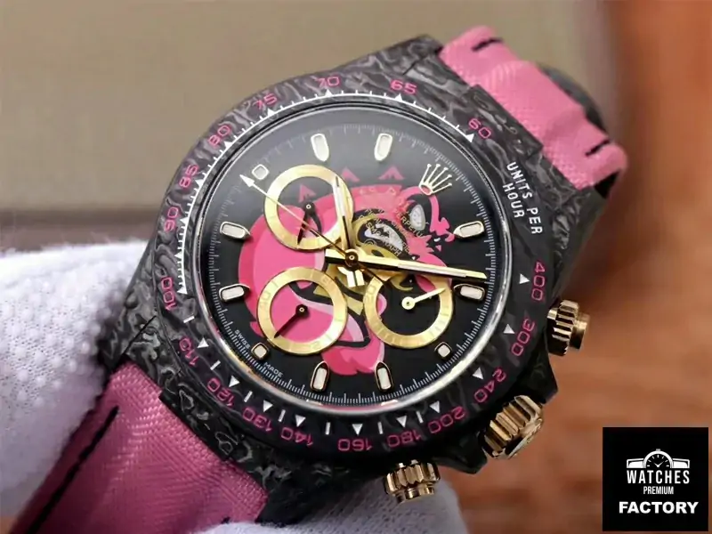 Rolex Daytona Cosmos Chronograph Carbon Fiber Edition Pink Exploded Dragon Dial