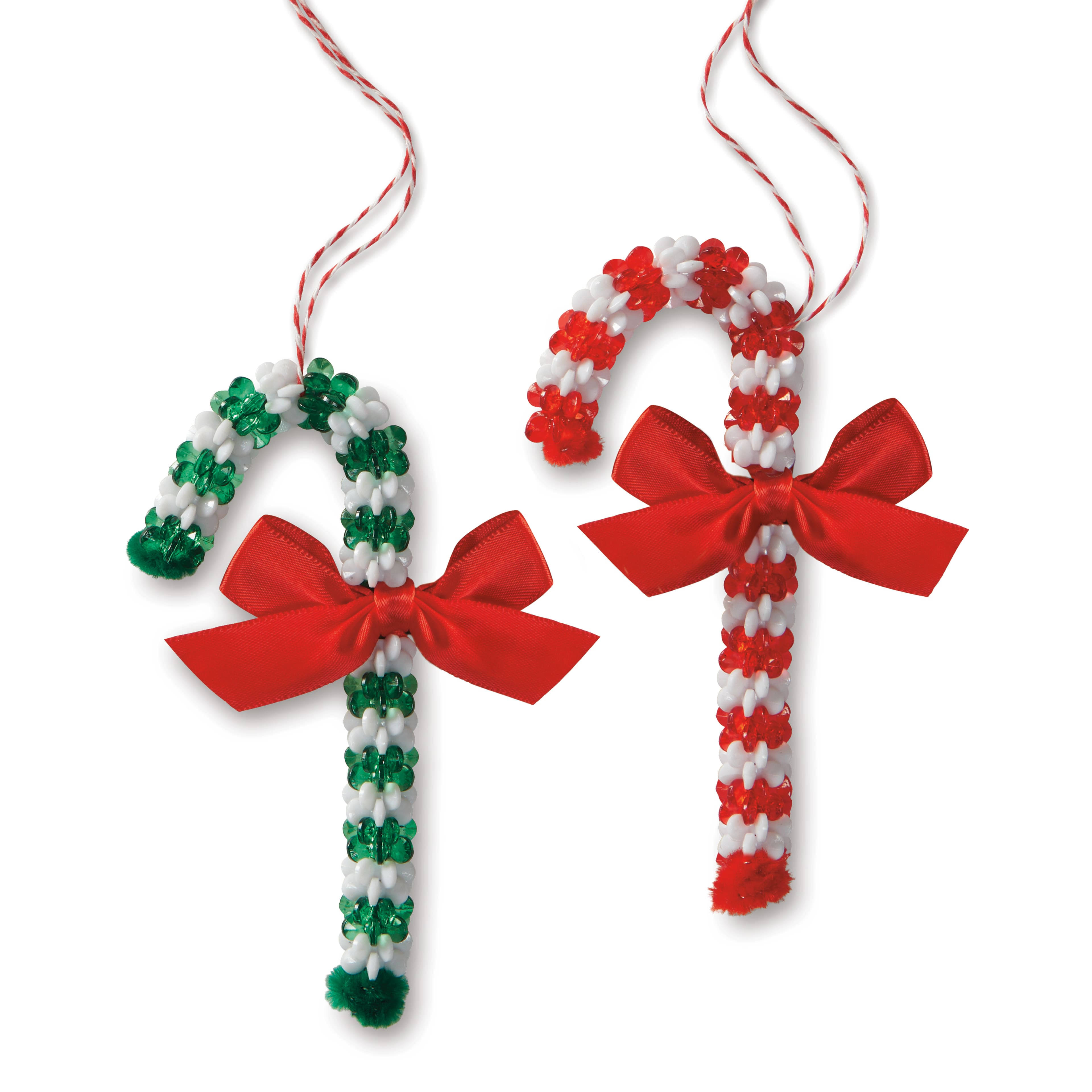 Christmas Candy Cane Bead Ornament Kit by Creatology-Christmas Craft Kit, Size: 3.74�� x 1.97��