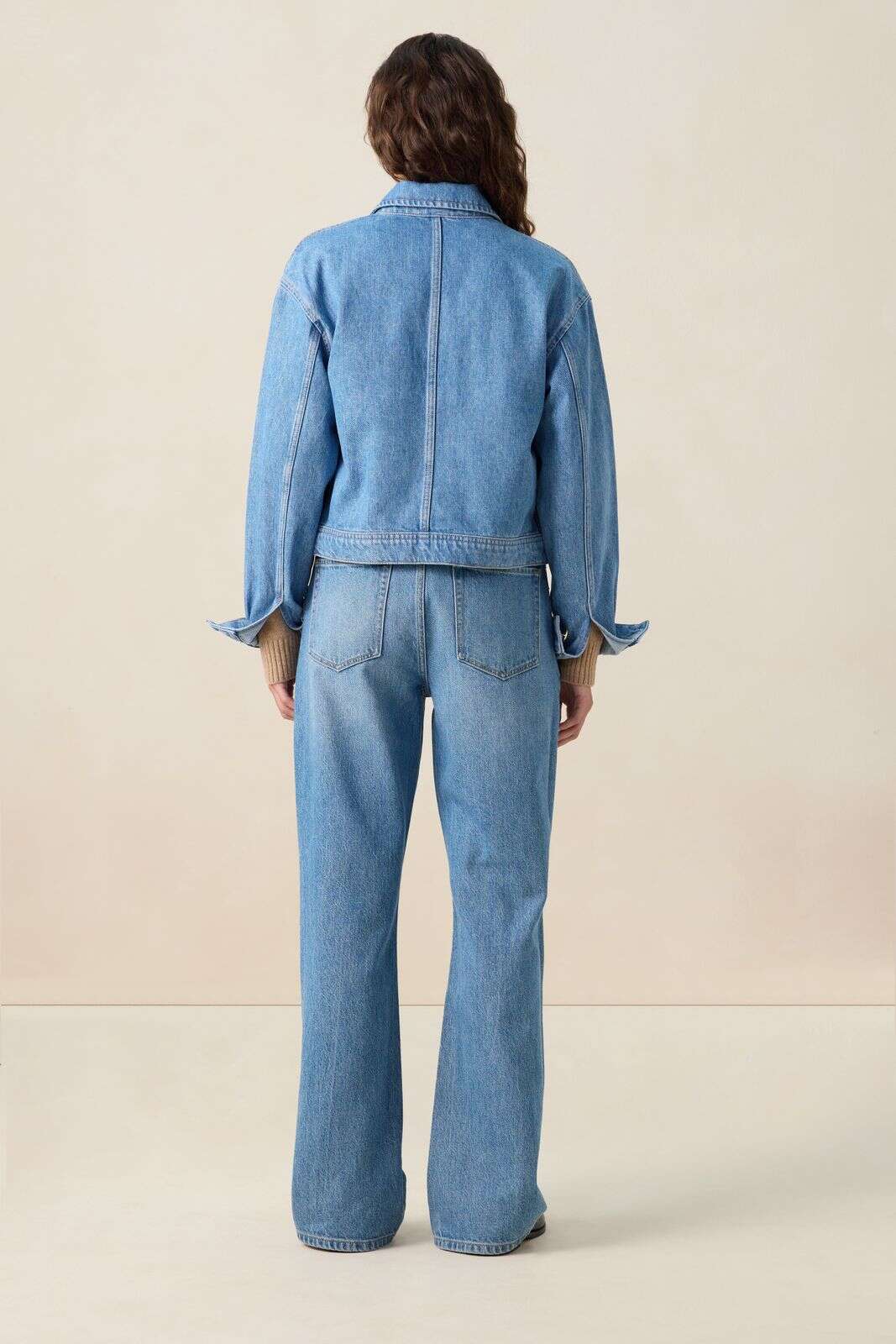 Blauwe high waist flared jeans