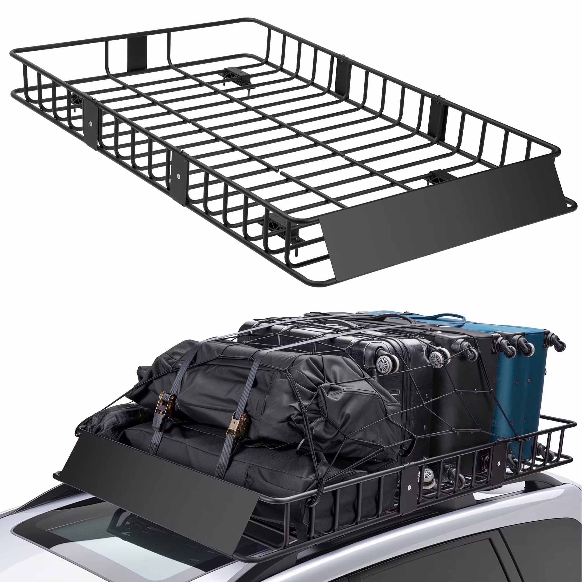 Naipo Roof Rack Cargo Basket, 500 lb, 64
