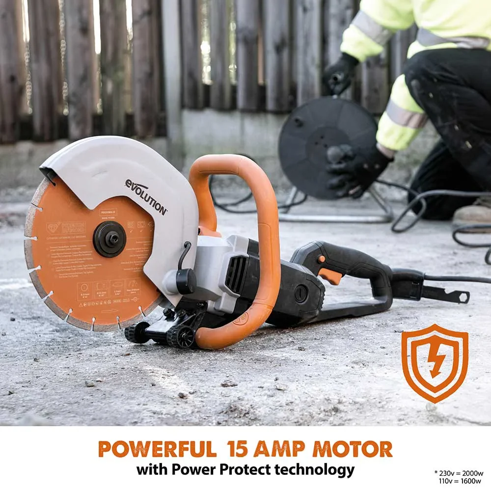 Evolution R255Evolution R255DCT 15A 120V, 10 in. Electric Concrete Cut-Off Power Saw