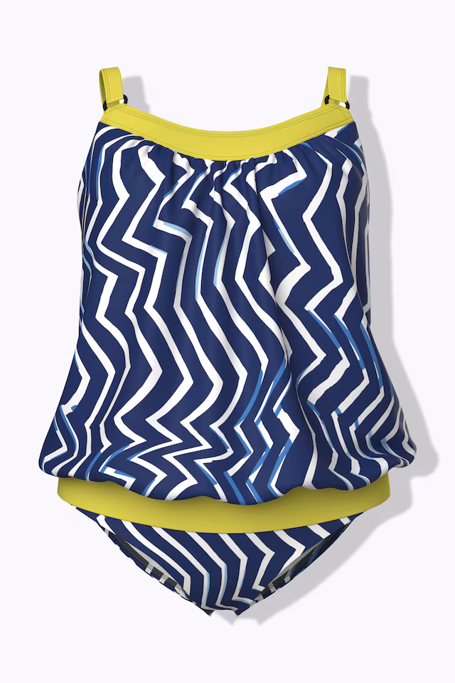 Zigzag Print Two Piece Tankini Set
