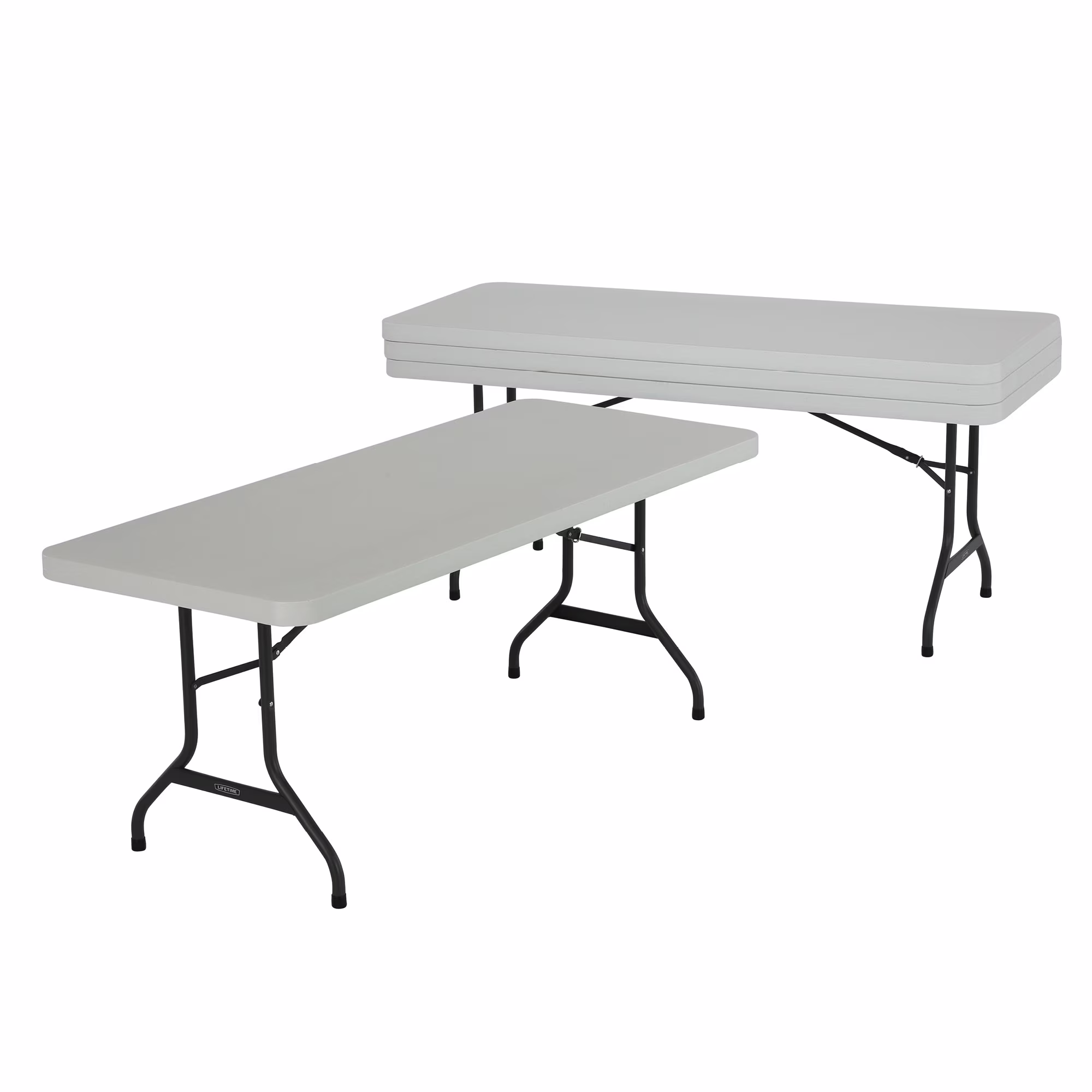 6 ft. Commercial Plastic Folding Banquet Tables 4 Pack (White Granite)(White Granite)