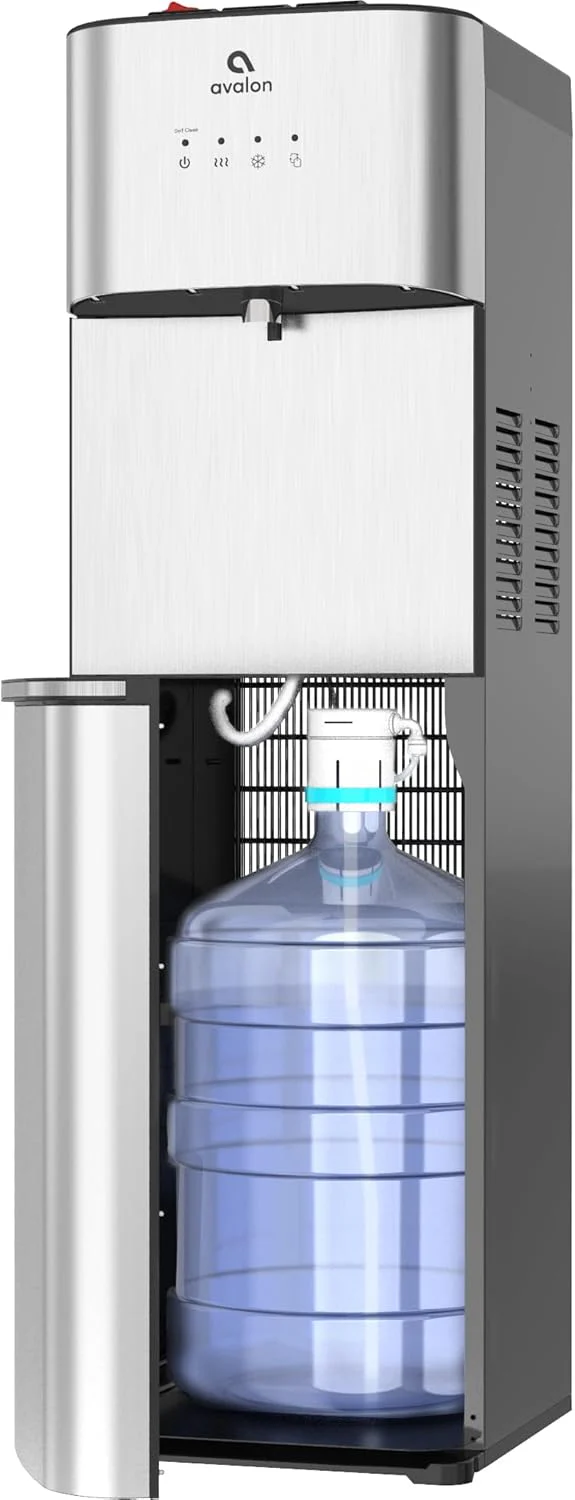 Fontaine à eau autonettoyante en édition limitée - 3 réglages de température - eau chaude, froide et ambiante, construction durable en acier inoxydable, chargement par le bas.