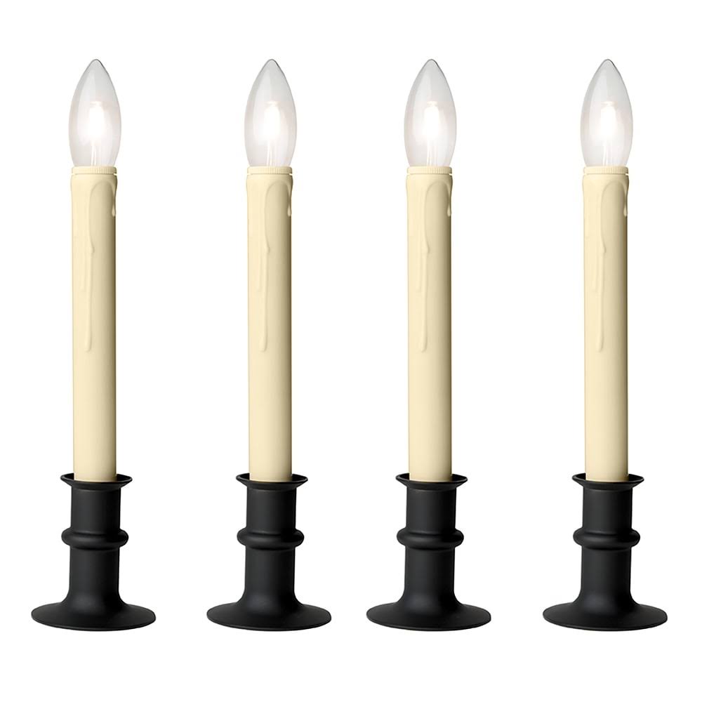 Battery Operated Bi-Directional LED Adjustable Candle - Set of 4, Black Onyx