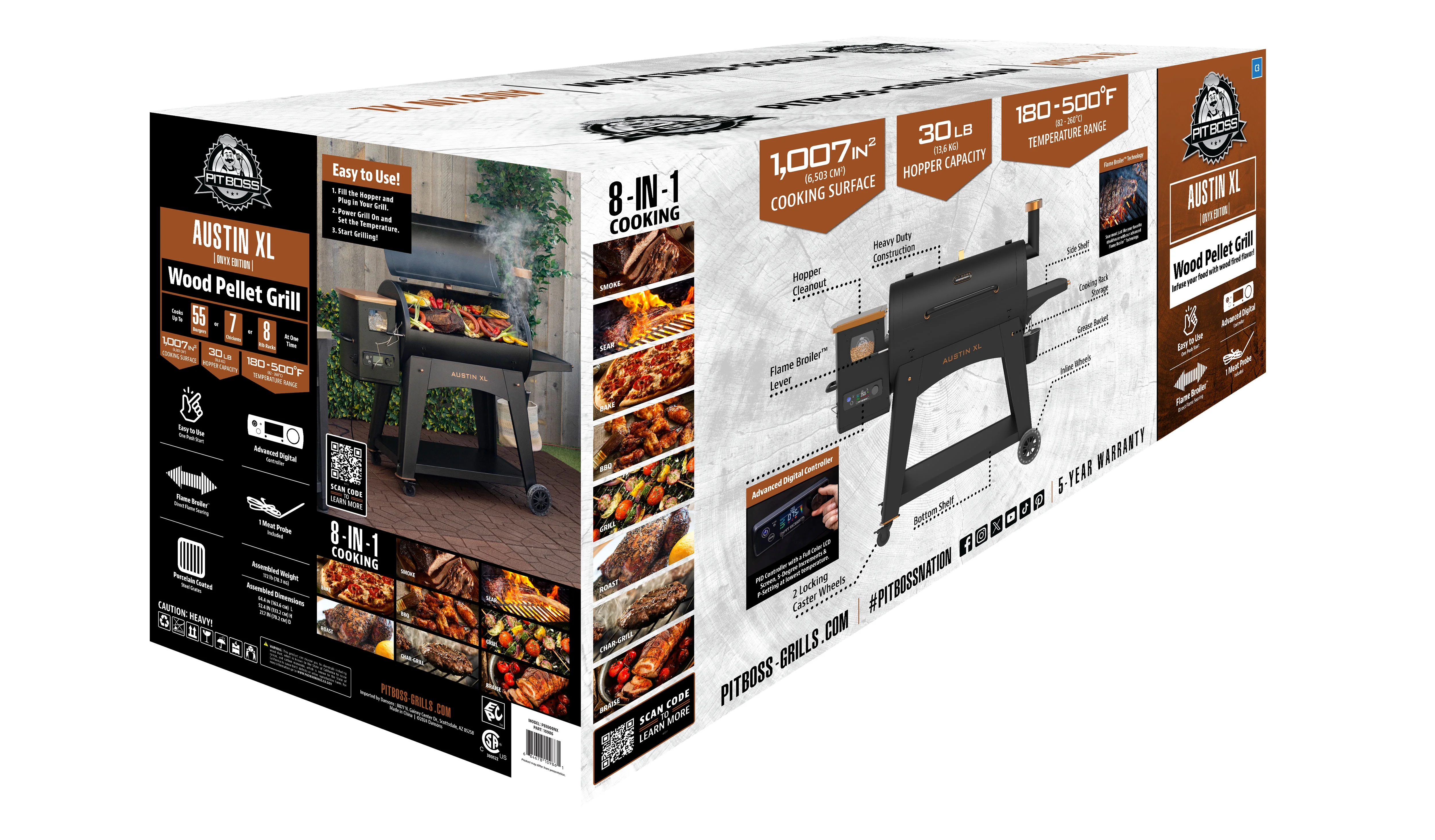 Austin XL 1000 Sq in Wood Fired Pellet Grill and Smoker �C Onyx Series - Image 3