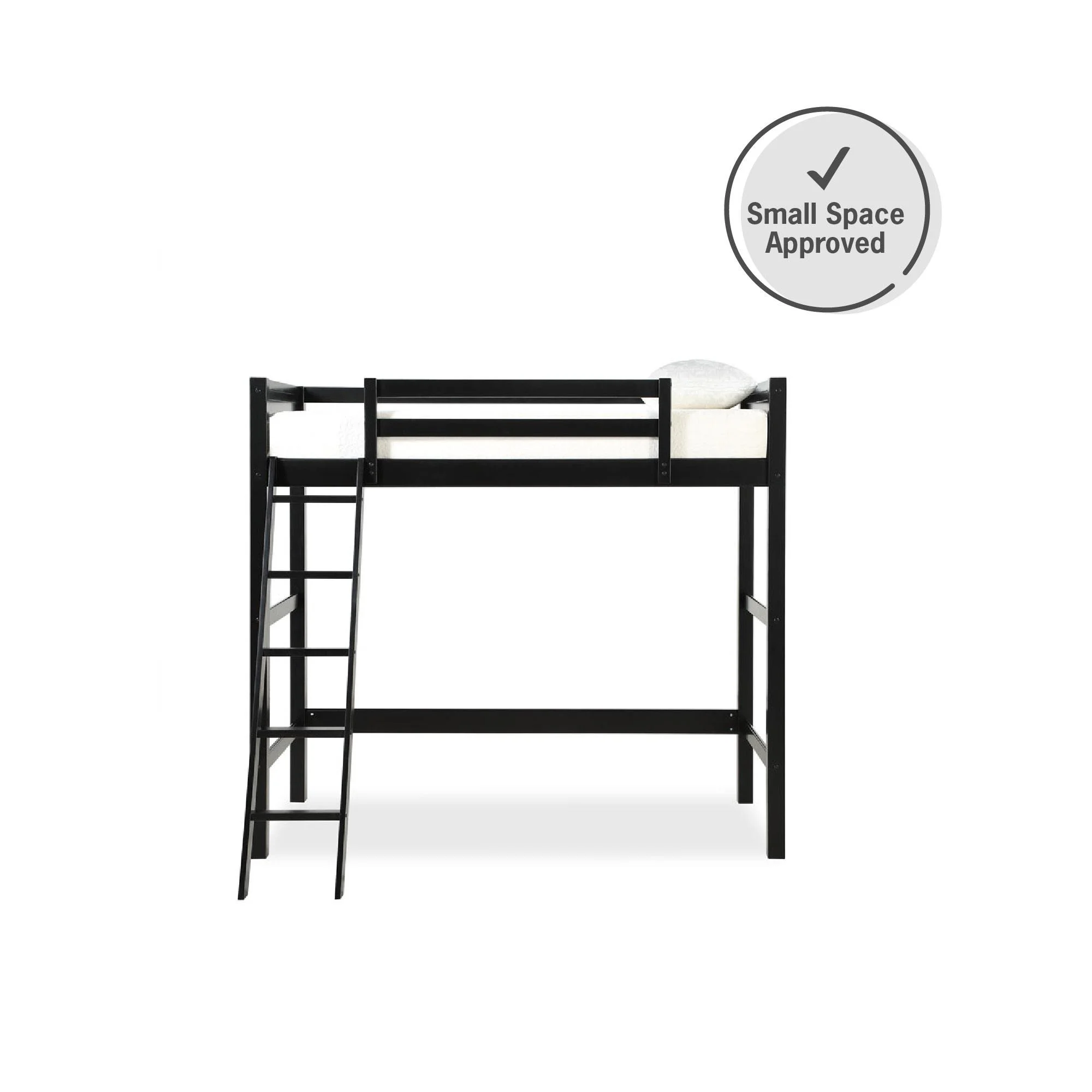 Your Zone Kiarah Twin Loft Bed with Ladder, White