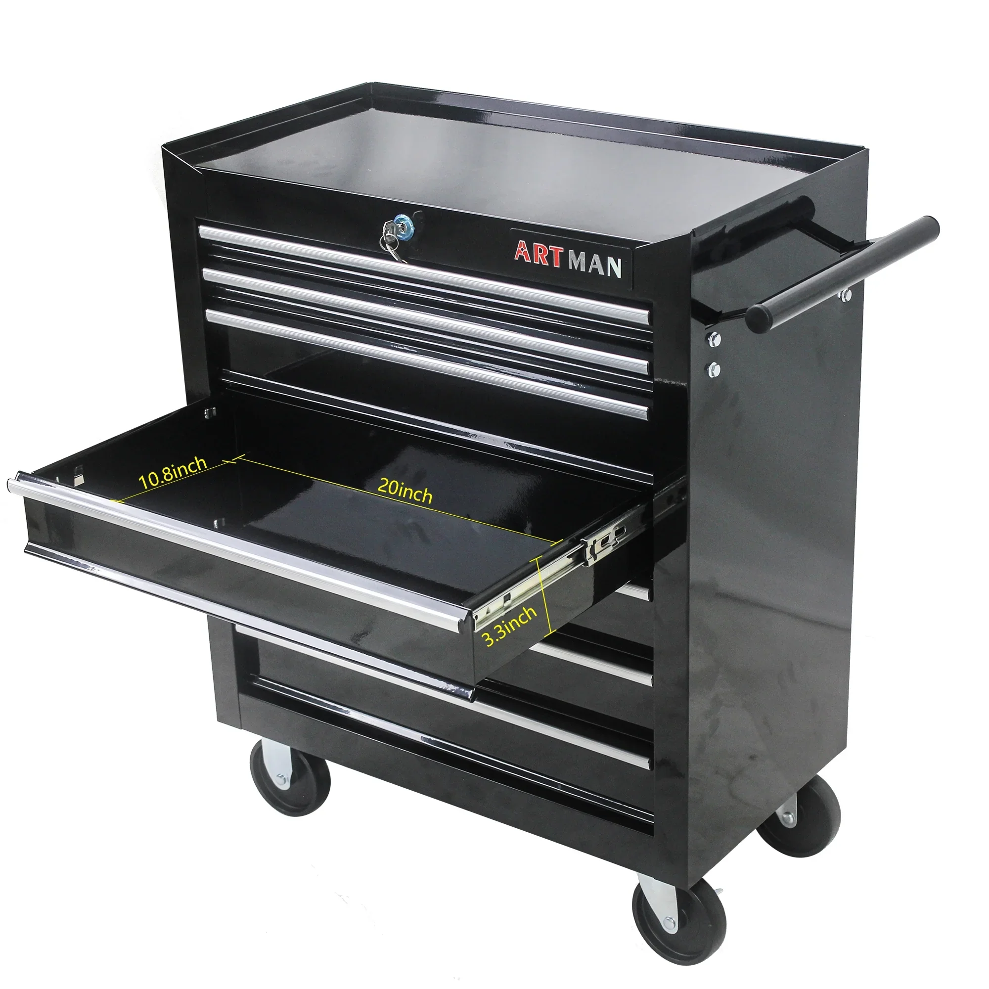 ARTMAN 7 Drawer Tool Rolling Storage Cart ,Tool Boxes Tool Chest with Wheels and Drawers for Garage Workshop Warehouse