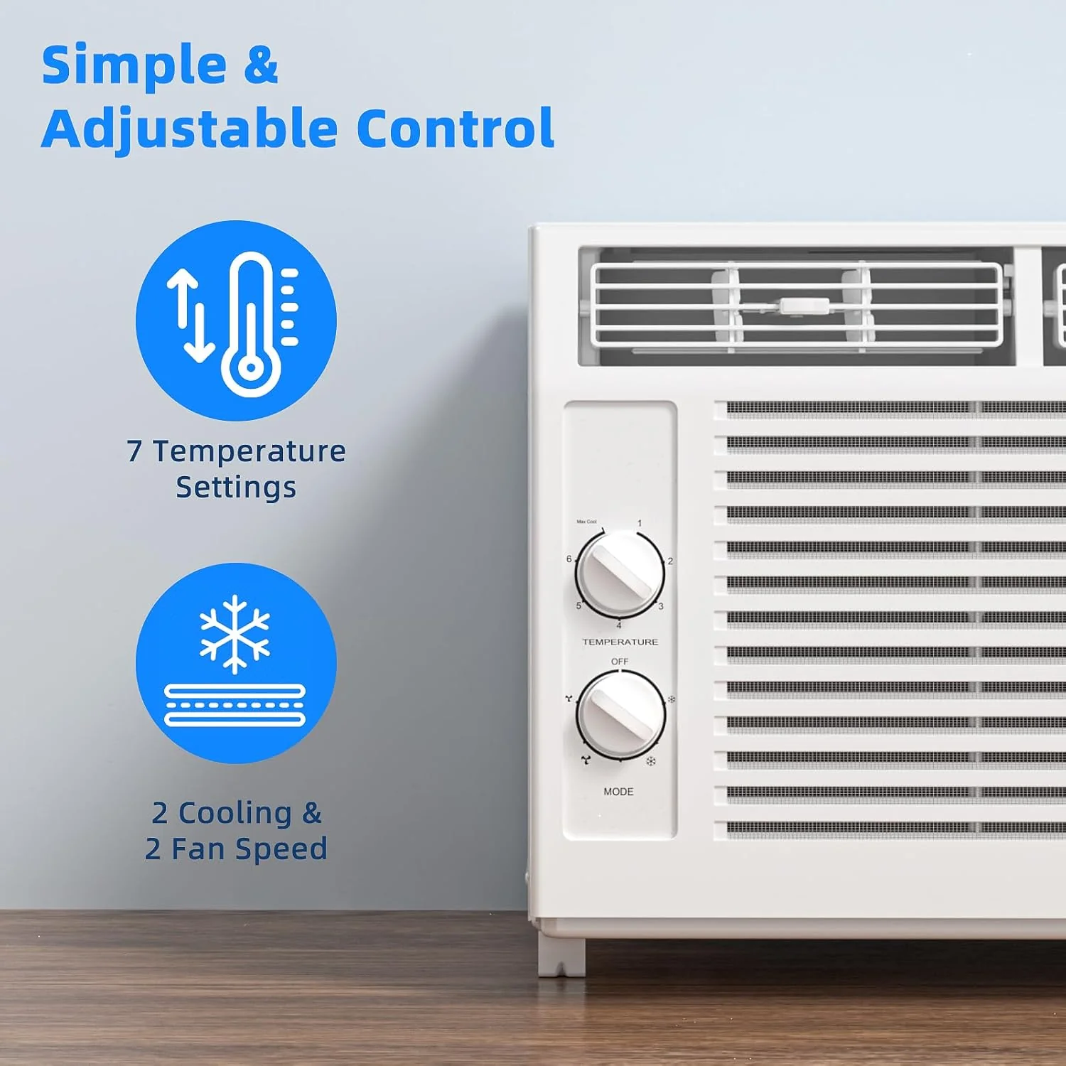 Climatiseur de fenêtre Antarctic Star 12 000 BTU en forme de U, refroidit jusqu'à 550 pi² avec 6 modes, minuterie 24 h, climatiseur de fenêtre ultra silencieux