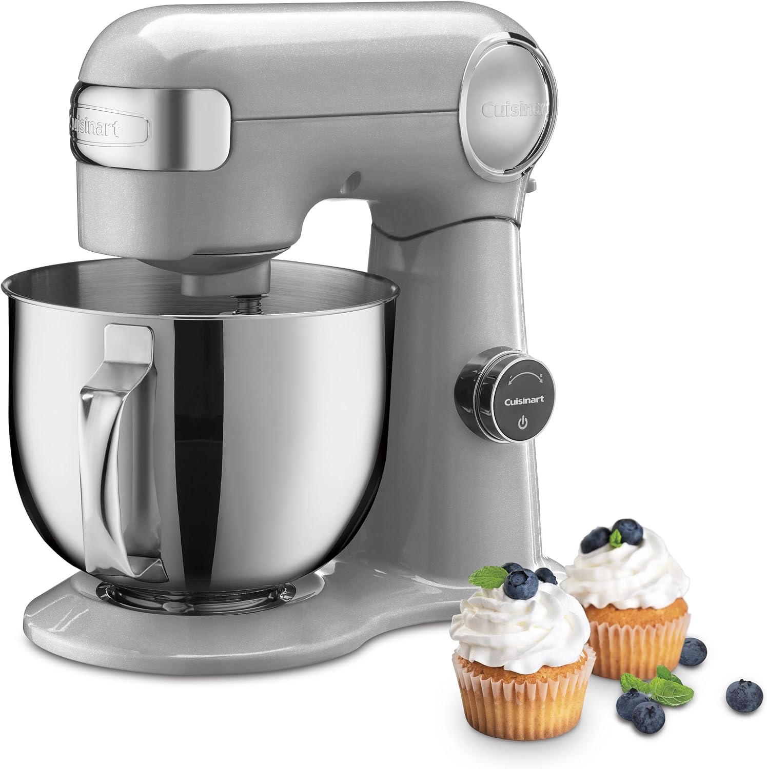 Cuisinart Stand Mixer, 12 Speed, 5.5 Quart Stainless Steel Bowl, Chef’s Whisk, Mixing Paddle, Dough Hook, Splash Guard w/ Pour Spout, Ruby Red, SM-50R, Manual