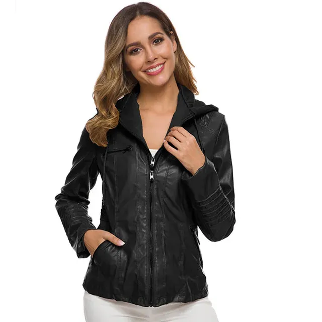 Sophie Paris I Veste en Similicuir avec Détails Zippés