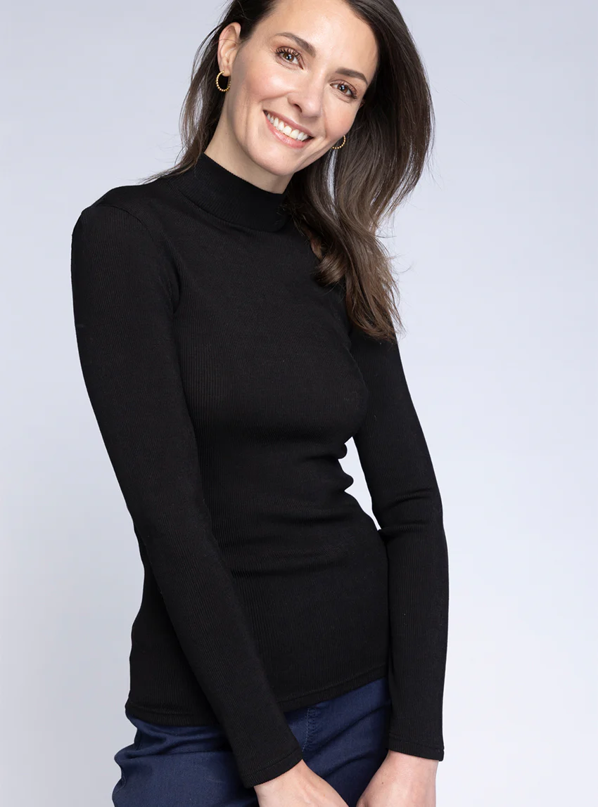 Pull chaussette femme laine et soie  noir