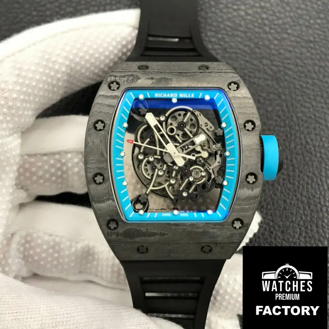 Richard Mille RM055 ZF Factory Black Rubber Strap