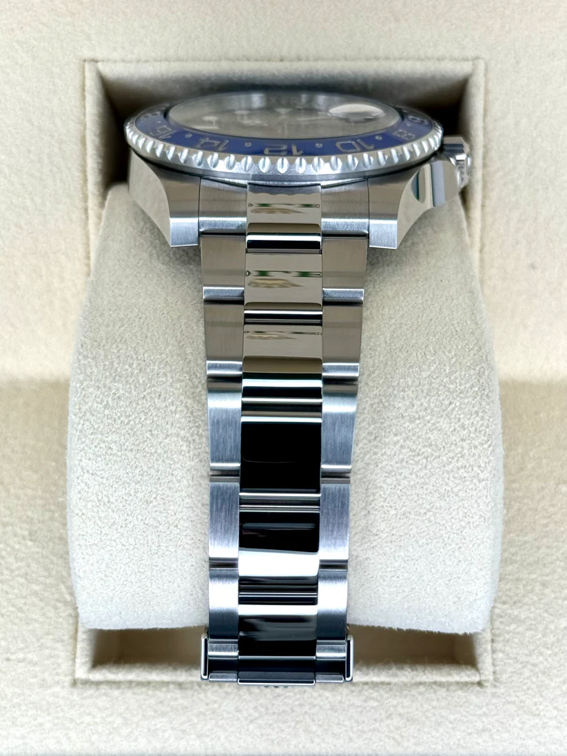 [Super Clone]RLX GMT-Master II 40 Watch - Black and Blue Batman Bezel - Black Dial - Oyster Bracelet | Ref m126710blnr-0003