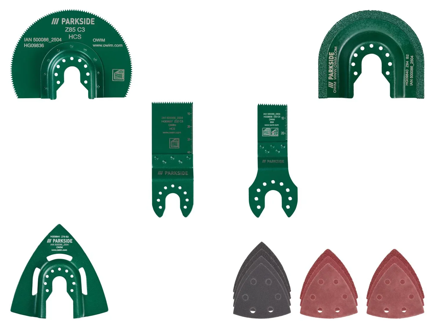 PARKSIDE Accessoire pour scie, Plateau de ponage ou Feuilles abrasives triangulaires