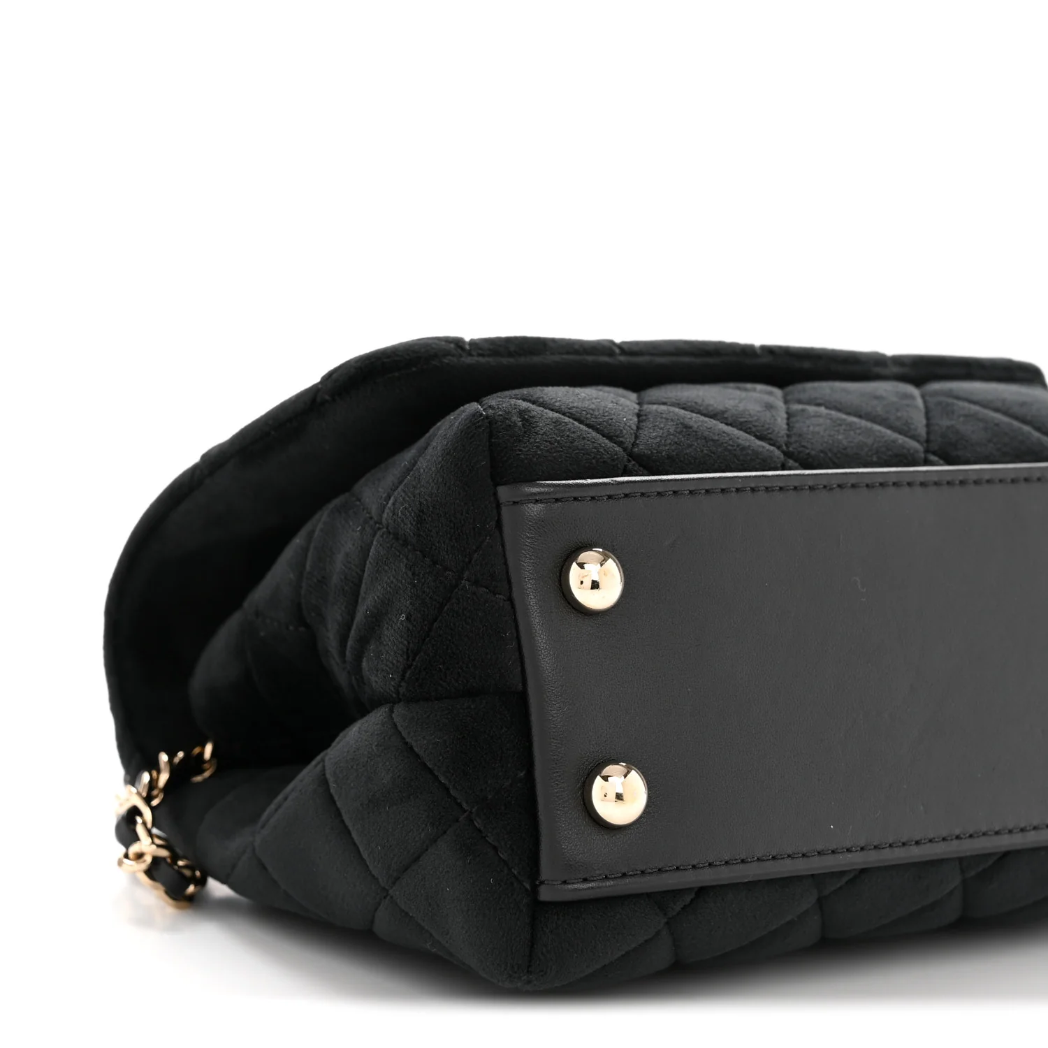 Velvet Crystal Quilted Extra Mini Coco Handle Flap Black