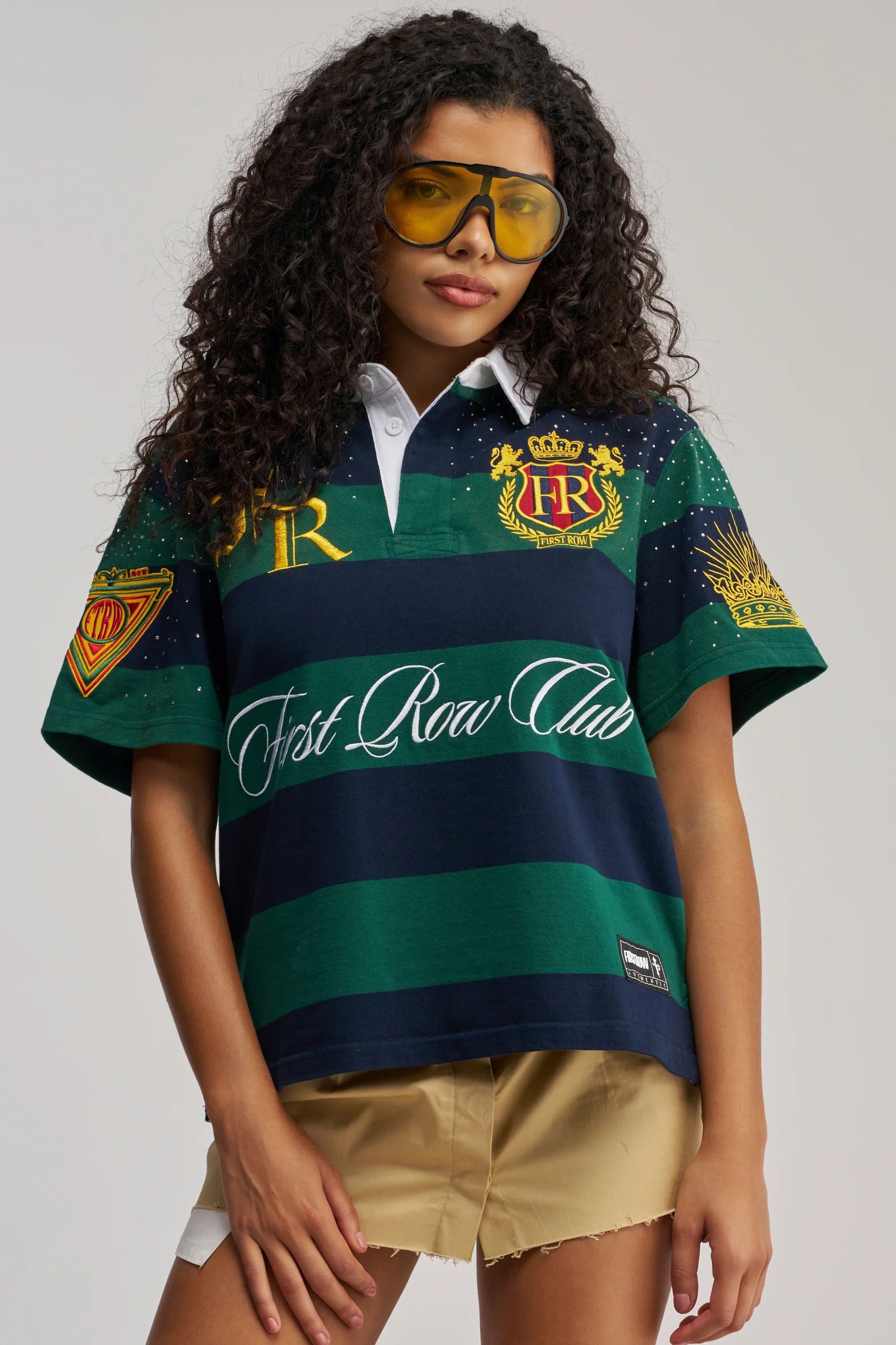 FIRST ROW ELITE MEMBER CROPPED STRIPED POLO - Akira Store