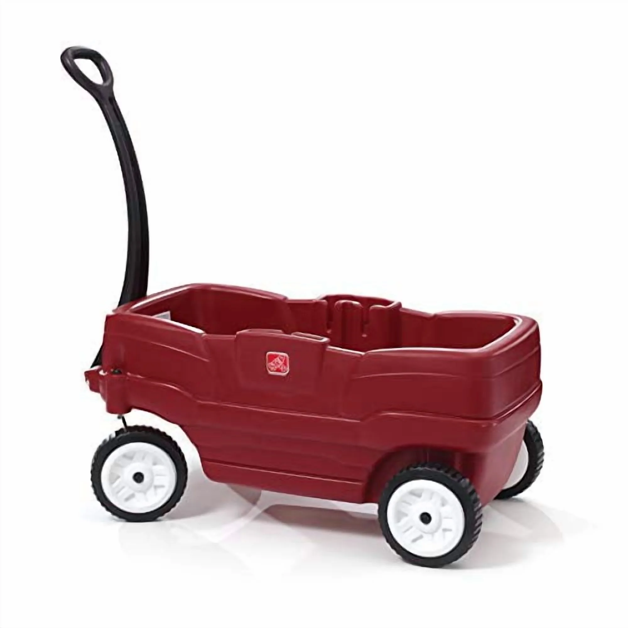 Red Plastic Two-Seater Toddler Wagon with Safety Belts and Storage for Ages 18 Mo to 5 Yrs(Red) - Image 2