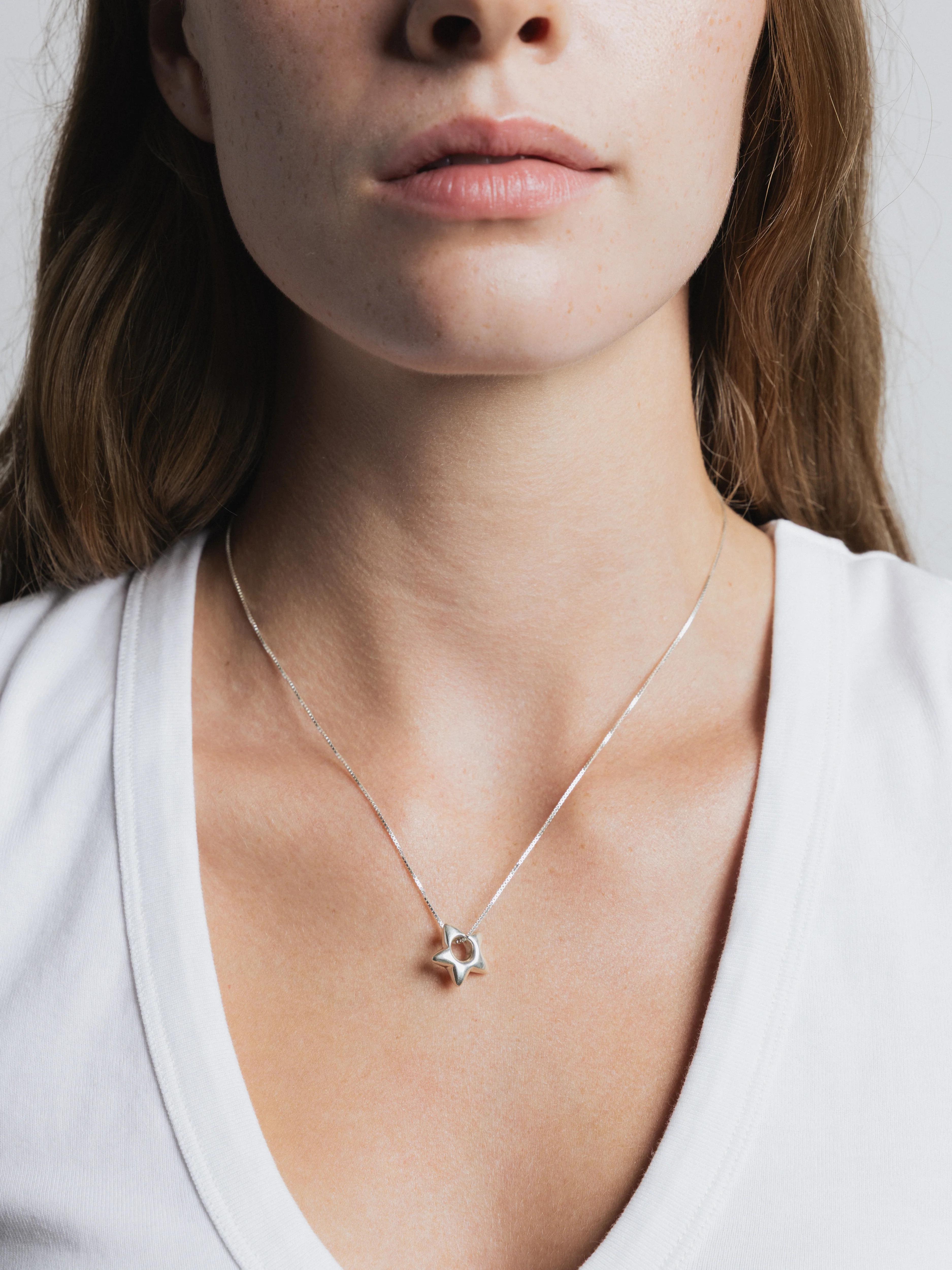 Star Charm Necklace in Sterling Silver