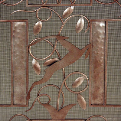 Edgar Brandt Gazelle Fireplace Screen Door - TA Screen Specialist, Inc.