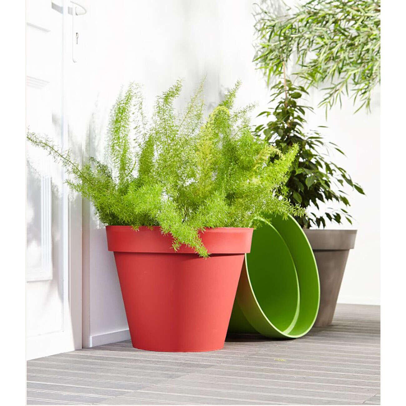 Cache pot rouge carmin 43L