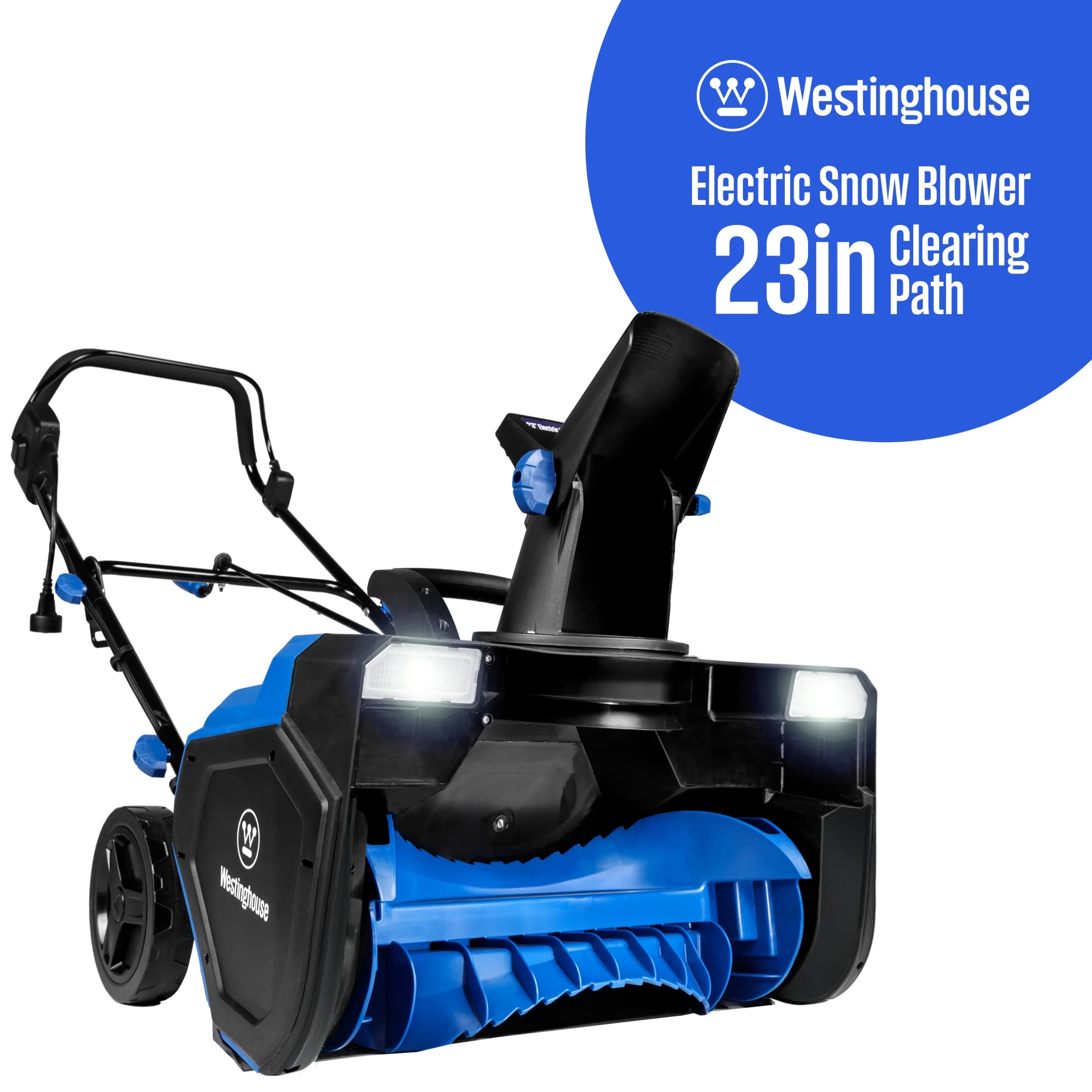 Open Box WSnow23 Corded Snow Blower 23 Inch, Dual LED Lights, 1800W Watt Motor, Electric Snow Blower with 25ft Throwing Distance, Plows 800lbs/min, Adjustable Chute