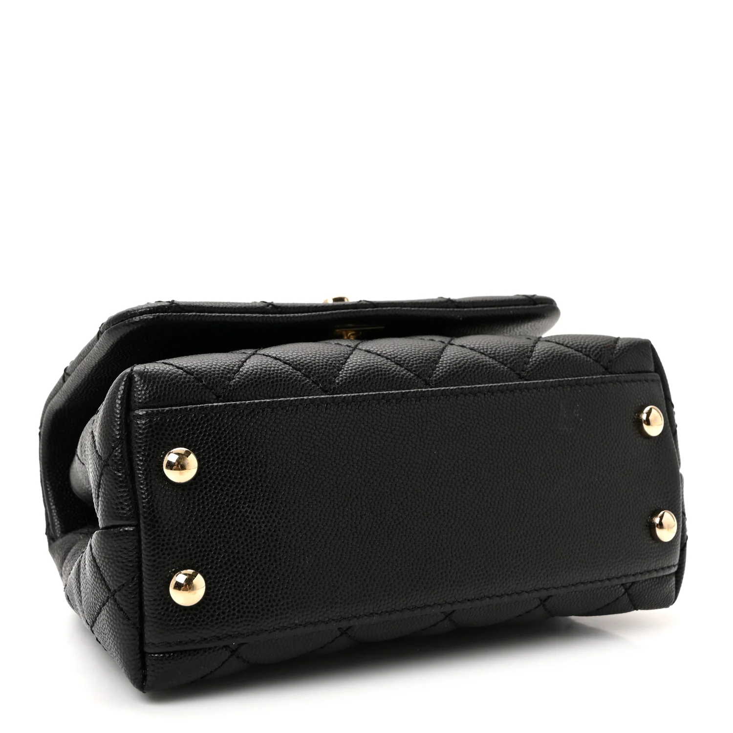 Caviar Quilted Extra Mini Coco Handle Flap Black