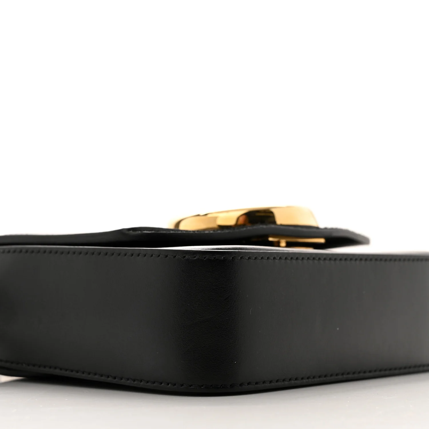 Shiny Calfskin Suede Mini C Double Carry Black
