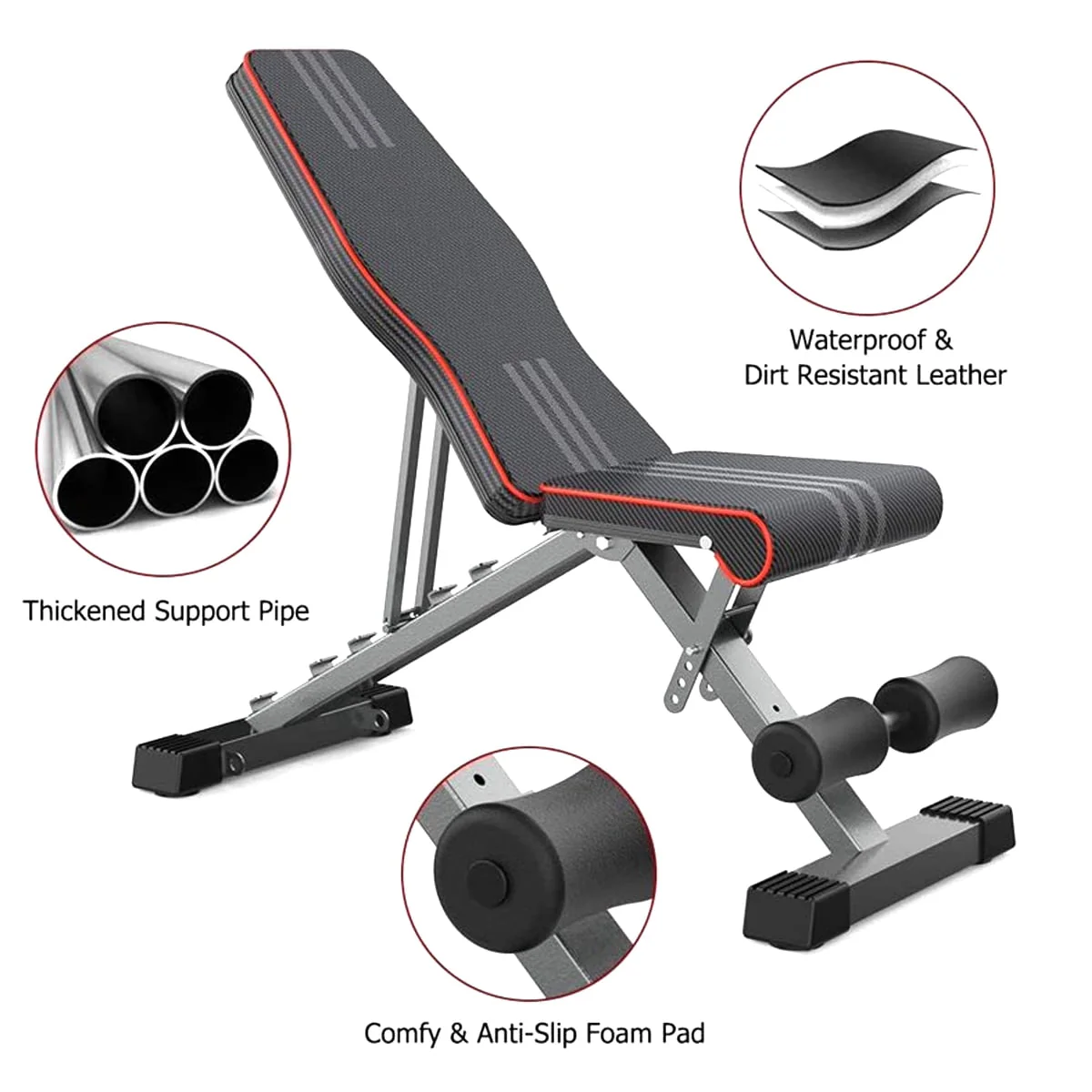 Upgraded Adjustable Weight Bench,Utility Olympic Gym Bench Press for Full Body Home Gym Workout Bench Multi-Purpose Strength Training Foldable Incline/Decline Benchs, 550 lbs Capacity - Image 10