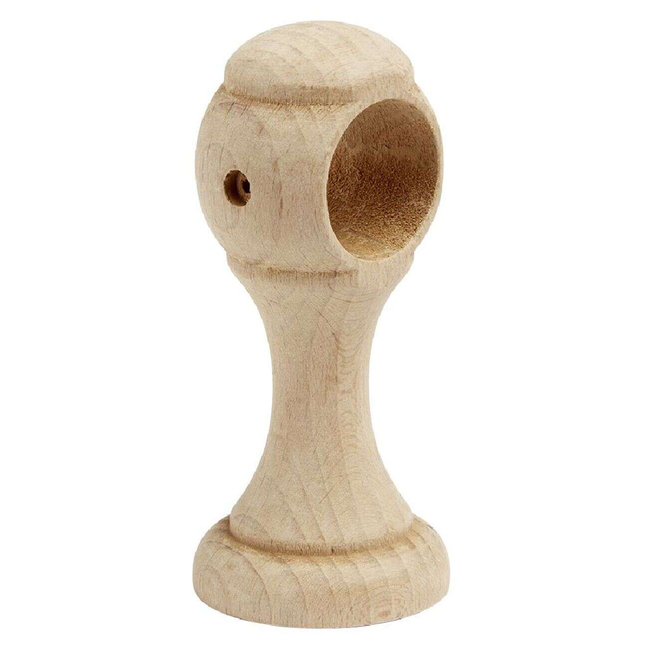 Support de tringle moyen à oeil en bois naturel Ø28mm