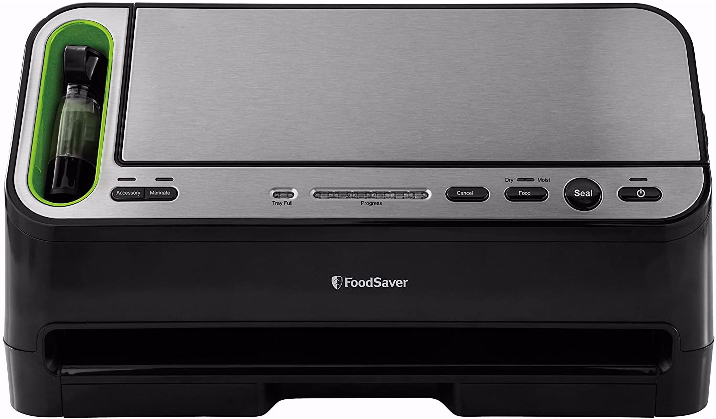 Foodsaver V4400 2 - in - 1 Vacuum Sealer Machine with Automatic Bag Detection and Starter Kit | Safety Certified | Black and Silver