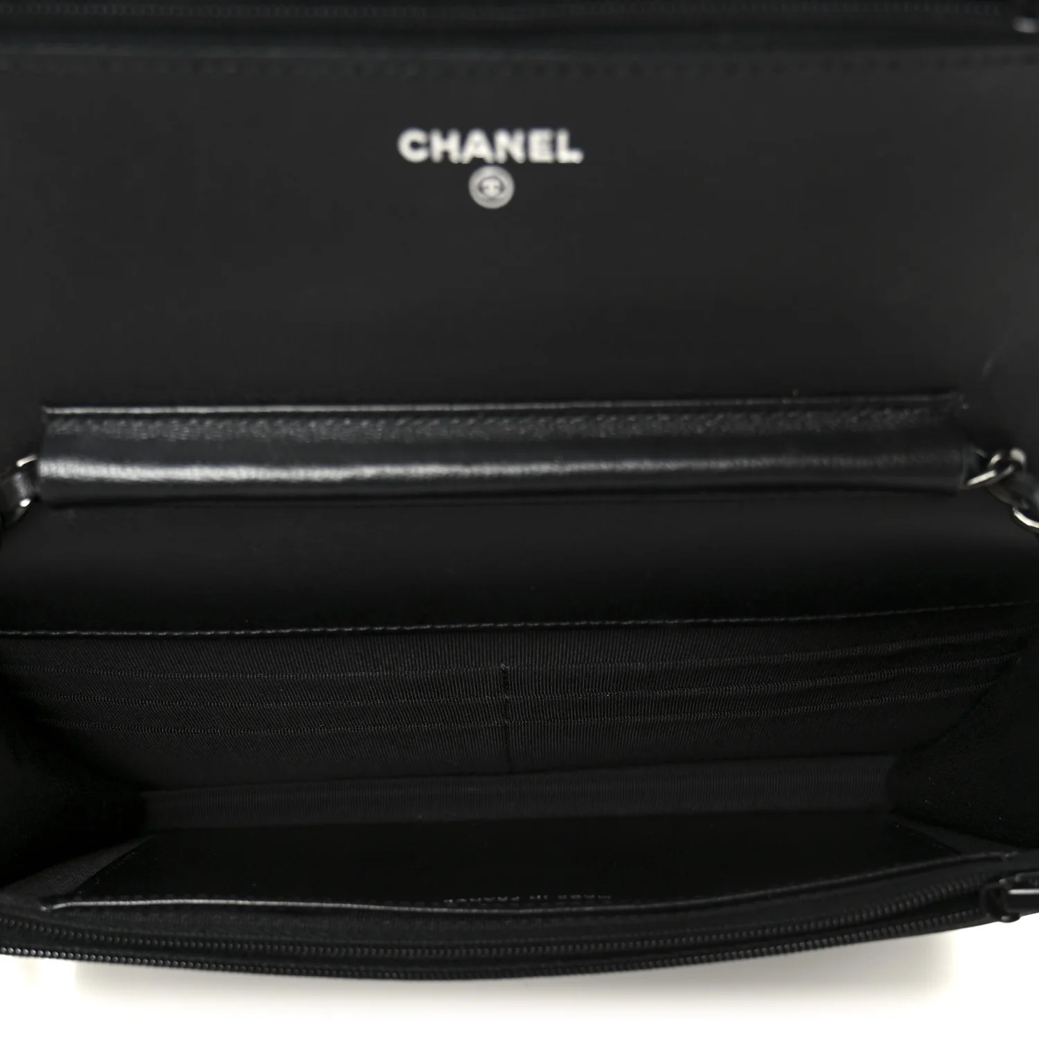 Lambskin Quilted Wallet On Chain WOC So Black