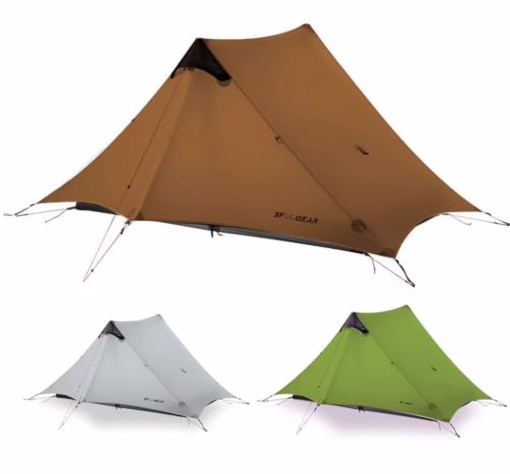 Lanshan Ultralight Tent Waterproof Professional Hiking Tent 2Person Tents for Camping 4 Season Backpacking Tent (Khaki-2 People, 4 Season)
